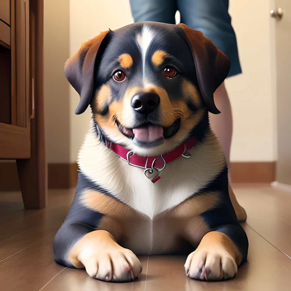 dog with human feet