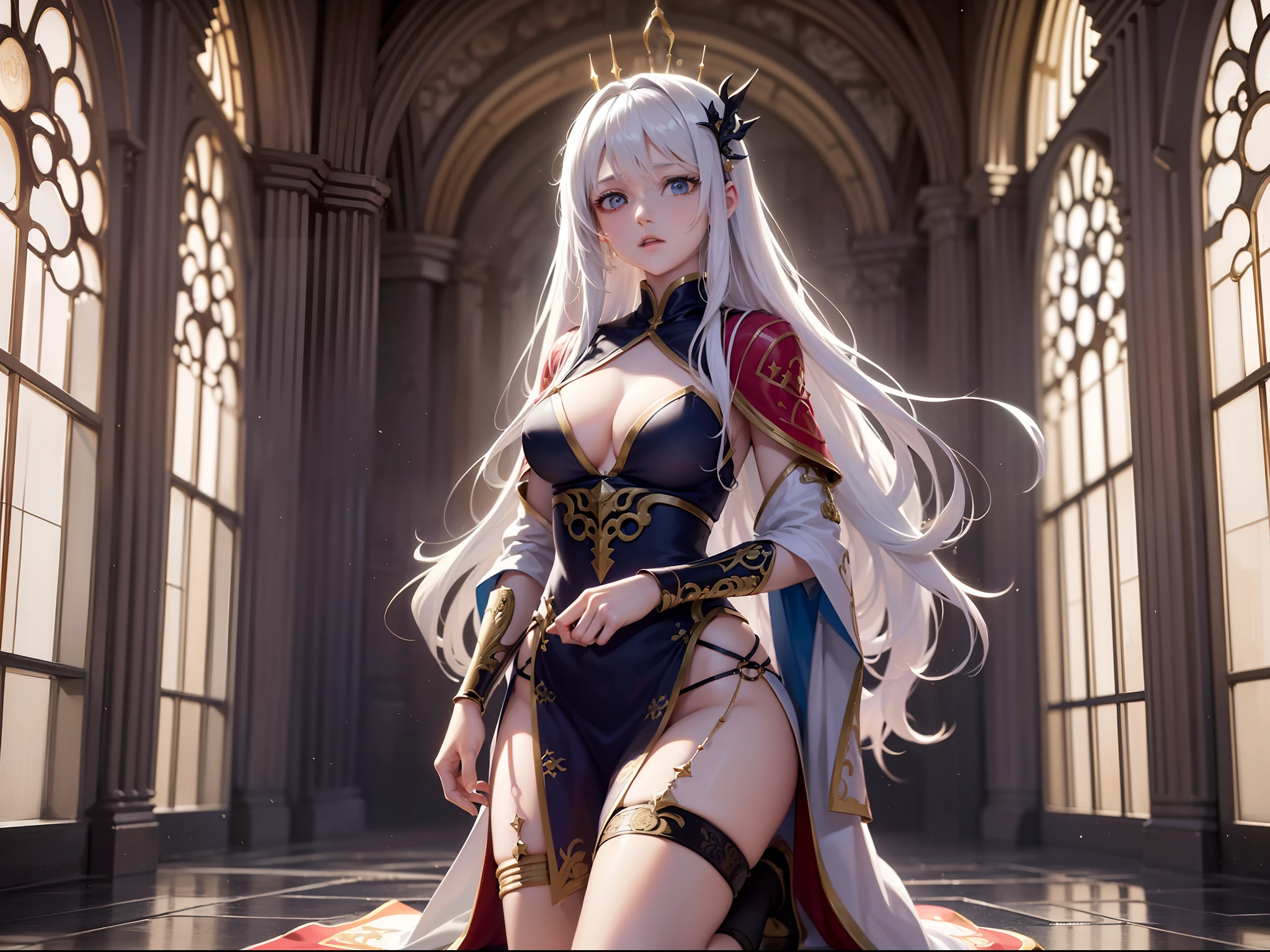 ((Finest quality)),(超A high resolution),(ultra-detailliert),((Best Anime)),sharpnes,Transparency:1.1,Fantasy art with astounding depictions,God Raining Down々Shikai:1.3, (1 Saint,(Detailed and detailed unexposed legal robe:1.4)), (Kneeling person々)