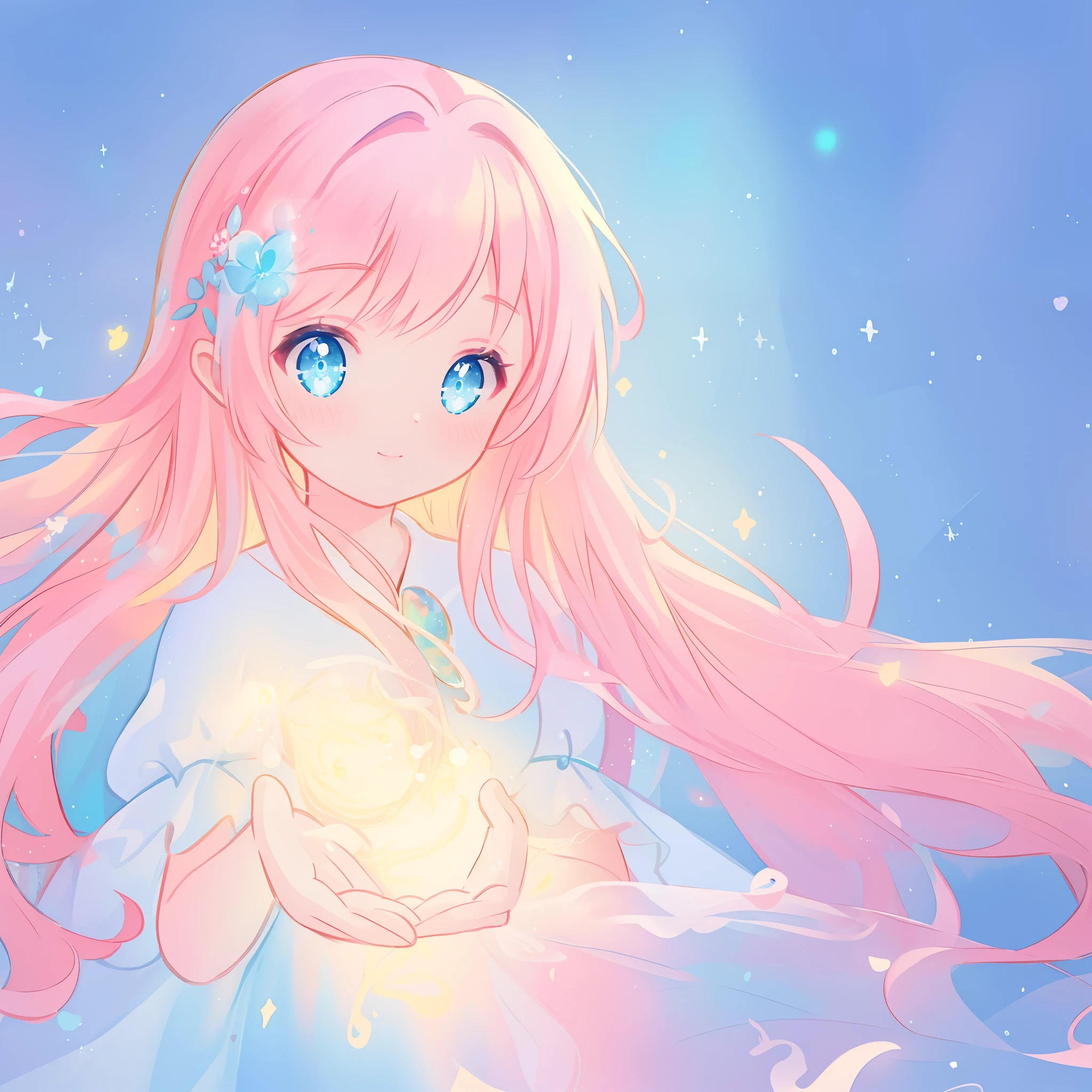 beautiful girl, puffy tiered ballgown, vibrant pastel colors, (colorful), glowing golden long hair, magical lights, sparkling magical liquid, inspired by Glen Keane, inspired by Lois van Baarle, disney art style, by Lois van Baarle, glowing aura around her, by Glen Keane, jen bartel, glowing lights! digital painting, flowing glowing hair, glowing flowing hair, beautiful digital illustration, fantasia background, whimsical, magical, fantasy, ((beautiful face)), ((masterpiece, best quality)), intricate details, highly detailed, sharp focus, 8k resolution, sparkling detailed eyes, liquid watercolor