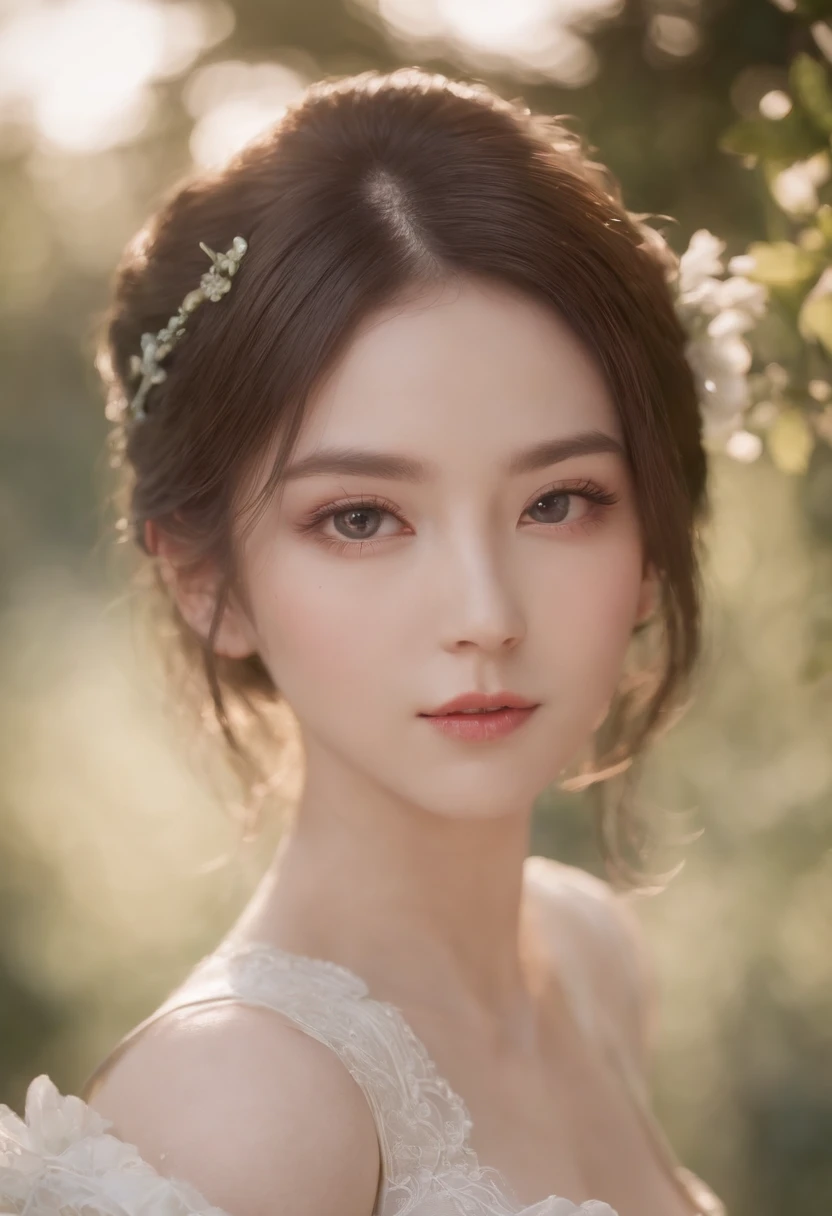 .masterpiece:1.2, best quality), realistic, (real picture, intricate details, depth of field), (1girl, solo), make up, parted lips, highly-detailed, perfect face, (skindentation), glossy coral lips, (A girl wearing a cute dress, blushing, Raiden baal (Raiden shougn) from genshin impact,high-detailed hands,
