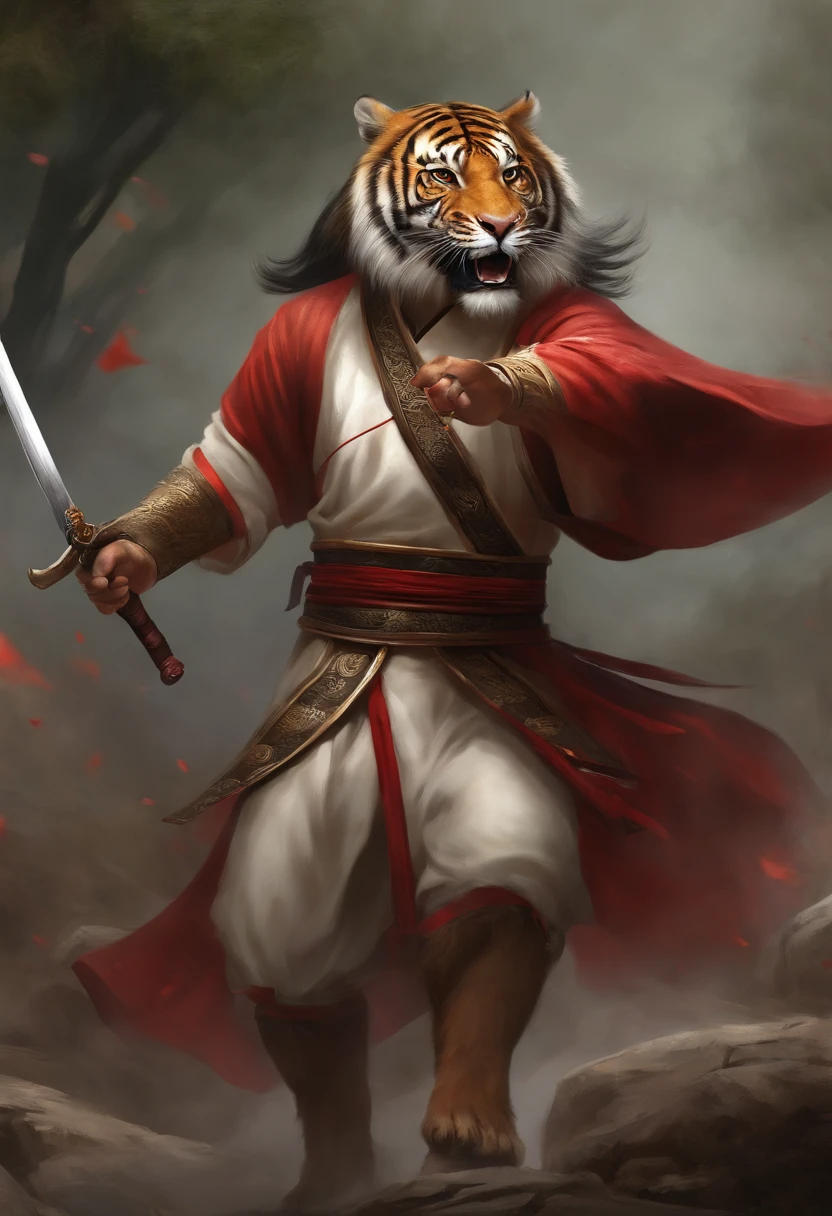 Xiang Yu dismounted and fought，Killed hundreds of Han soldiers in one go，He was also injured in more than a dozen places。Then he killed himself with a knife。Xiang Yu is tall, strong and powerful，It should be a tiger's back and bear's waist。