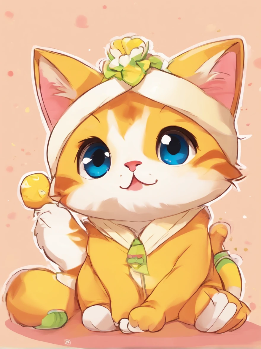 un gatito amarillo, Cara triangular:1.1,Bigote:Blanco,fondo blanco:1.1)+(插圖,realista:1.37,foco nítido:1.1,Ultra detallado,altas,profesional,vivid colors:1.1)+(Cabello suave:1.1,playful expression,Miradas indiscretas,Bonito:1.1)+(Soft lighting,warm tones:1.1)