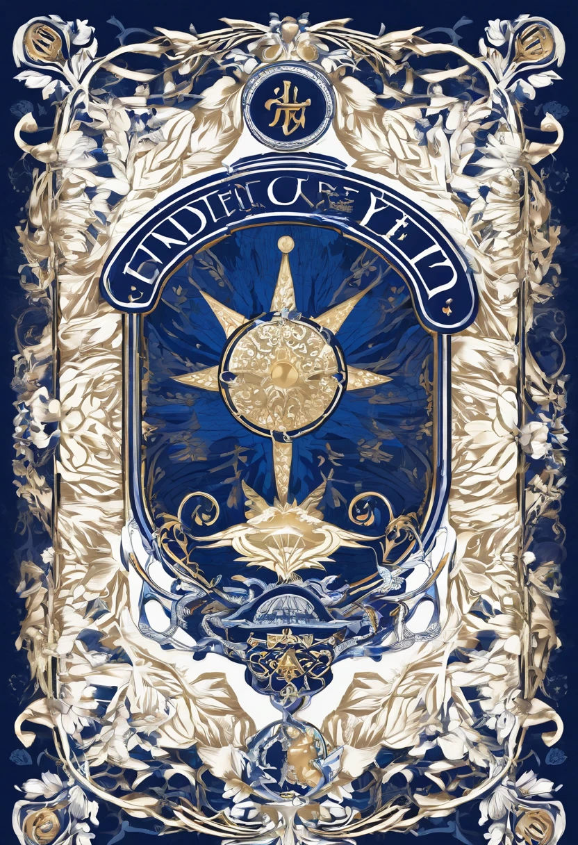 A round class emblem, The main colors are dark blue and white。In the center of the class emblem, Design an abstract nurse cap, The lower part of the hat will have a heart-shaped pattern。Around the hat, put"Class of 2021 Class of B29 Nursing"and in white font, to contrast with the dark blue background。The background of the class emblem is dark blue。Add a faint white glow on the background。Enfim, Add a delicate ornament around the perimeter of the class emblem, to enhance the overall aesthetic, and express respect and pride for the class。This emblem highlights the professionalism of nursing and patient care, and the unity and honor of the class。