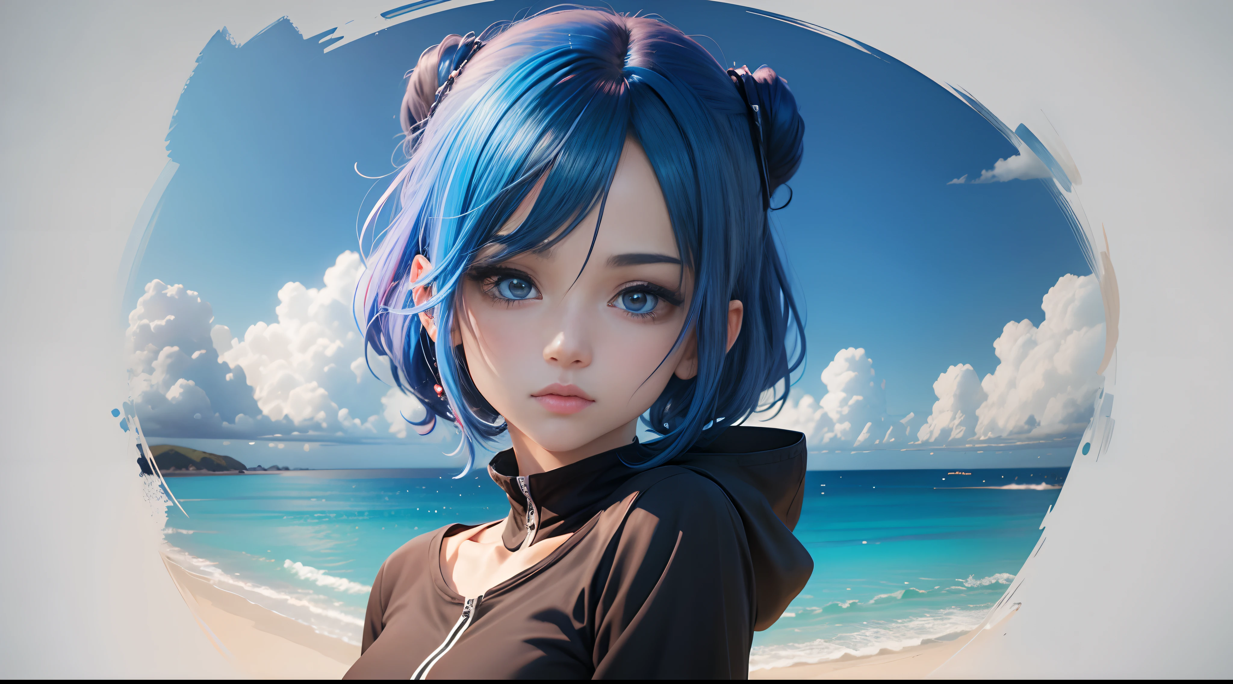  anime com cabelo azul e colete vermelho com olhos azuis, estilo anime 4K, Anime Art Wallpaper 8K, arte de anime digital detalhada, badass anime 8 k, arte de anime digital, Anime Art Wallpaper 4K, Anime Art Wallpaper 4K, arte digital estilo anime, estilo anime. 8k, Papel de parede anime 4k, Anime Wallpaper 4k, 4k anime wallpapers