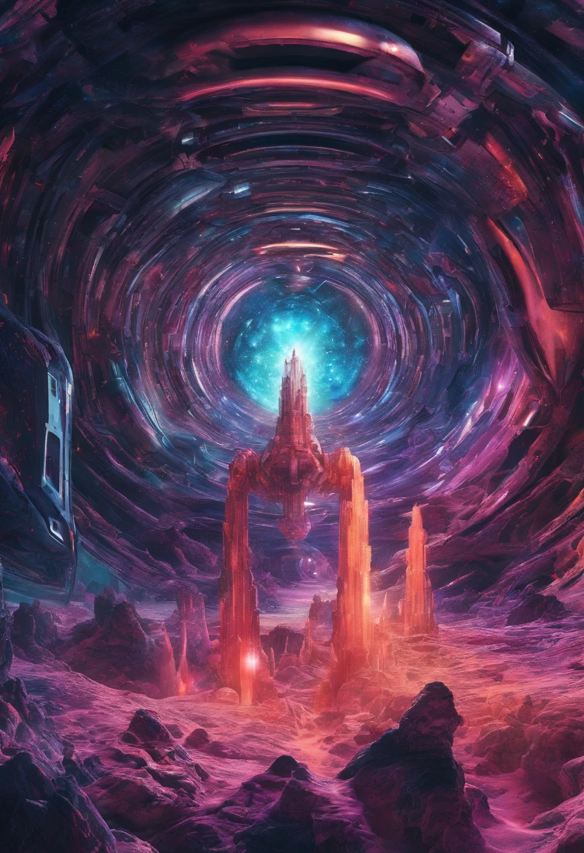 Crystal being Moving through space in a psychedelic tube
