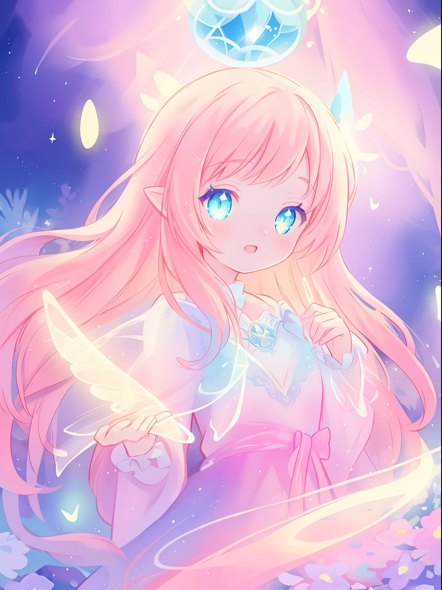 beautiful girl, puffy tiered dress, flower fairy, fairy queen, fairy wings, otherworldly landscape background, otherworldly flowers, vibrant pastel colors, (colorful), glowing golden long hair, magical lights, sparkling magical liquid, inspired by Glen Keane, inspired by Lois van Baarle, disney art style, by Lois van Baarle, glowing aura around her, by Glen Keane, jen bartel, glowing lights! digital painting, flowing glowing hair, glowing flowing hair, beautiful digital illustration, fantasia background, whimsical, magical, fantasy, ((beautiful face)), ((masterpiece, best quality)), intricate details, highly detailed, sharp focus, 8k resolution, sparkling detailed eyes, liquid watercolor