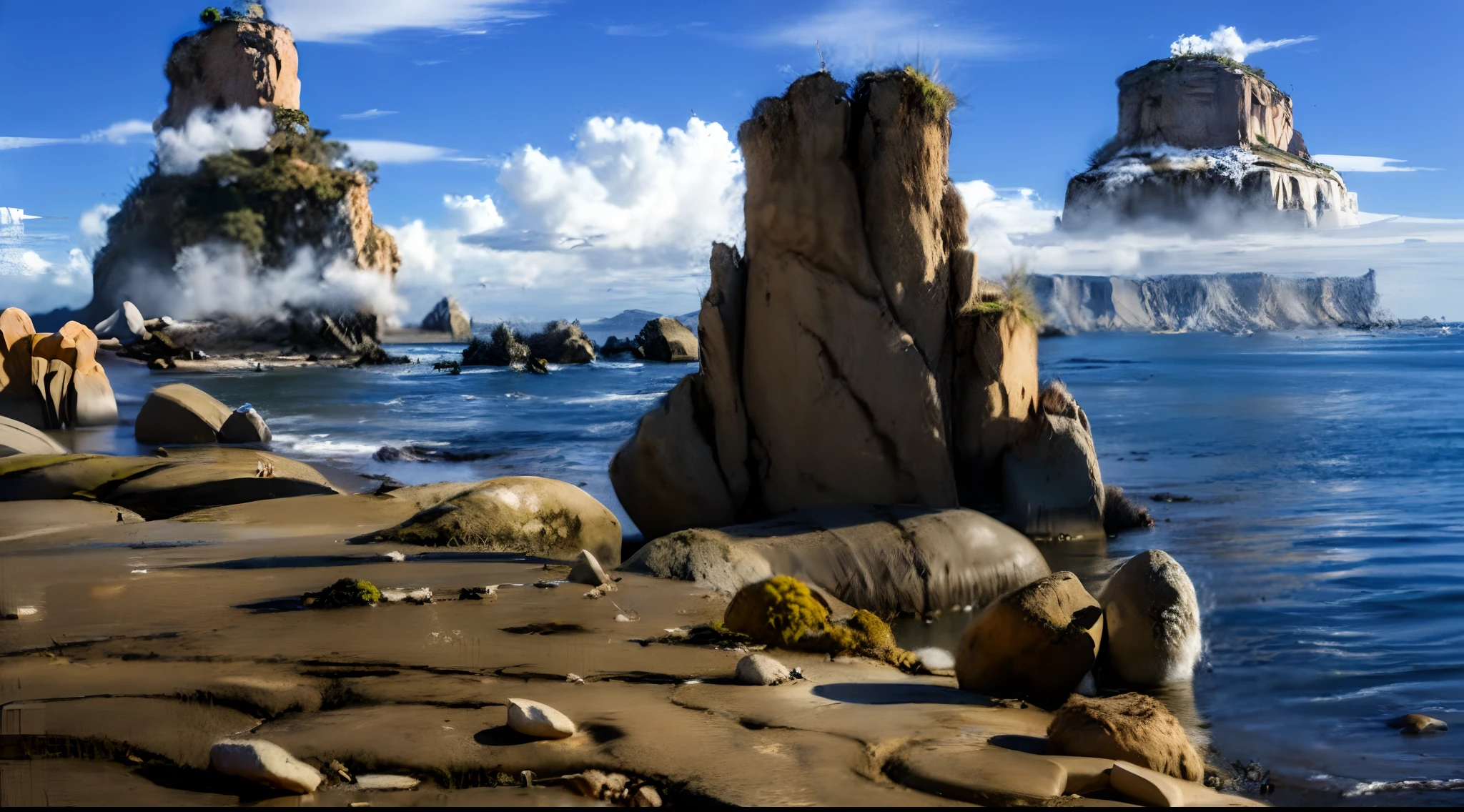 uma praia rochosa, water, rocha empoeirada no fundo, Planalto Rochoso, ambiente rochoso, Colinas rochosas, canyon background
