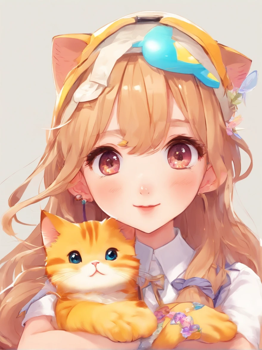 Girl in the style of a yellow kitten, Triangular face:1.1,mustaches:blanche,white backgrounid:1.1)+(diagrams,realist:1.37,foco nítido:1.1,ultra-detailliert,Haute,Professional,Vivid colors:1.1)+(Soft hair:1.1,playful expression,Prying eyes,bonito:1.1)+(Soft lighting,Warm tones:1.1)