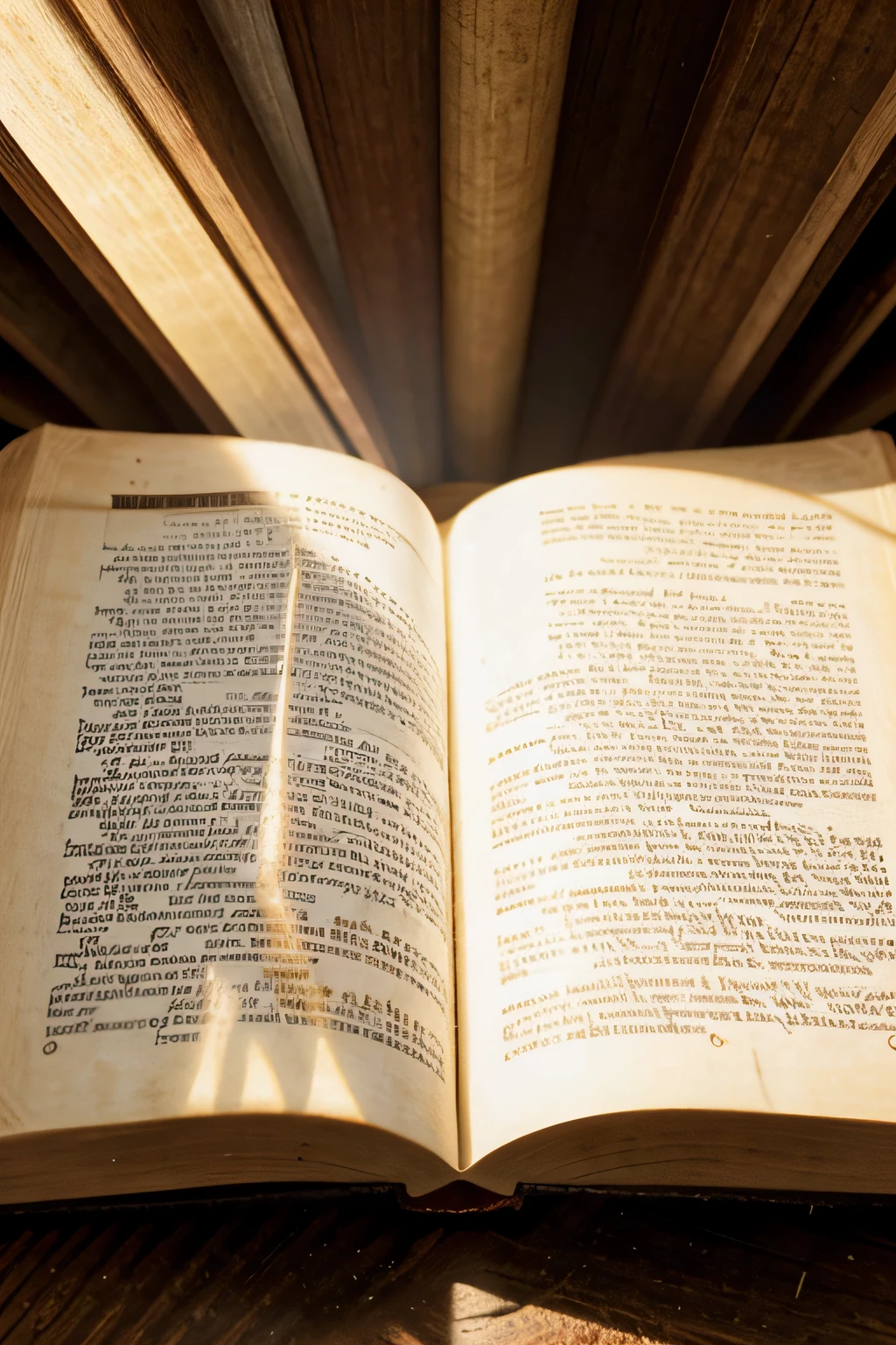 Uma imagem de um livro aberto, possibly the Bible, com uma luz suave brilhando sobre ele.