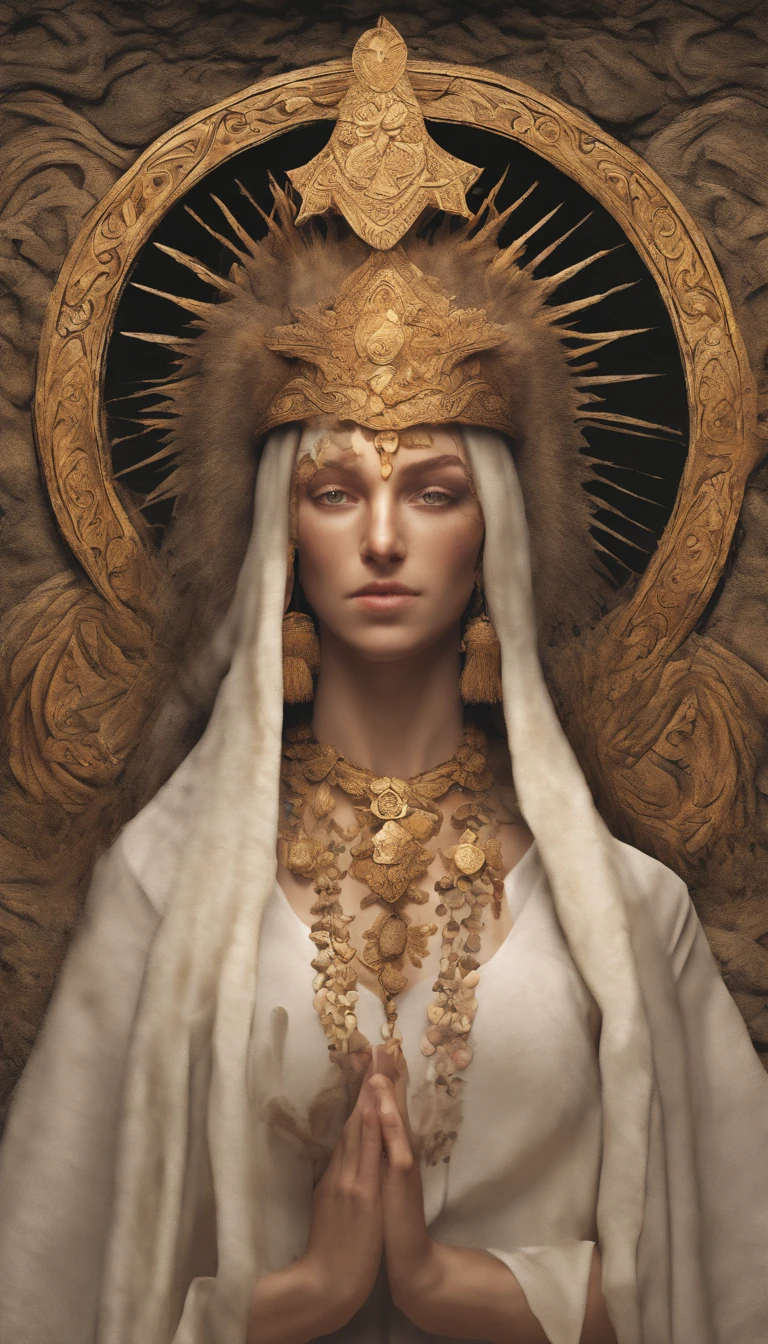 (((Anu))) best quality, ultra-high resolution, CG detalhado 4K, master part, god Sumerian,God of heaven,nuvem, Sumerian clothing, Sumerian mythology, ((standing pose)), Sumerian image , aesthetic, Centrado na tela, corpo inteiro