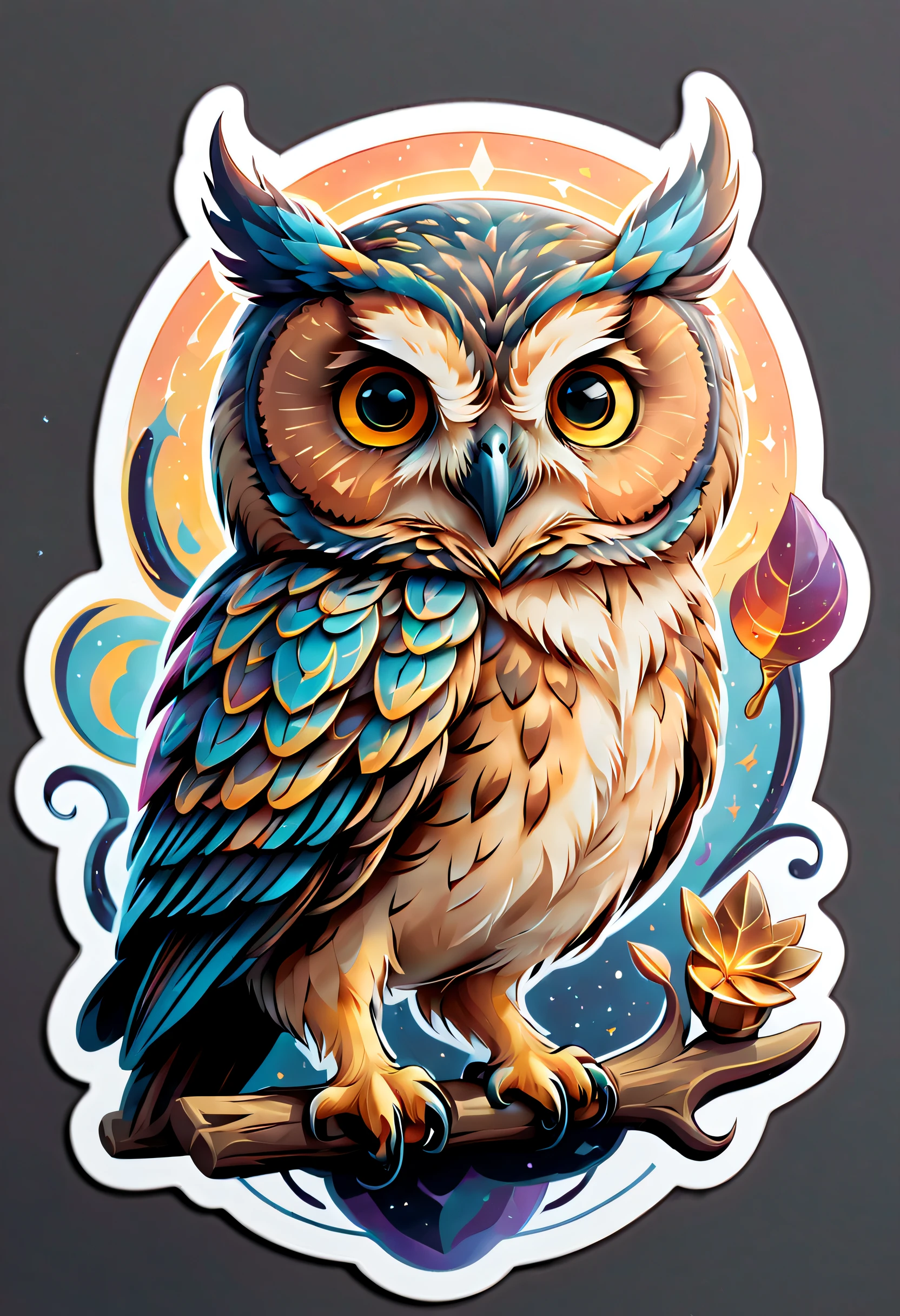 Cute Owl alchemy Sticker, stickers