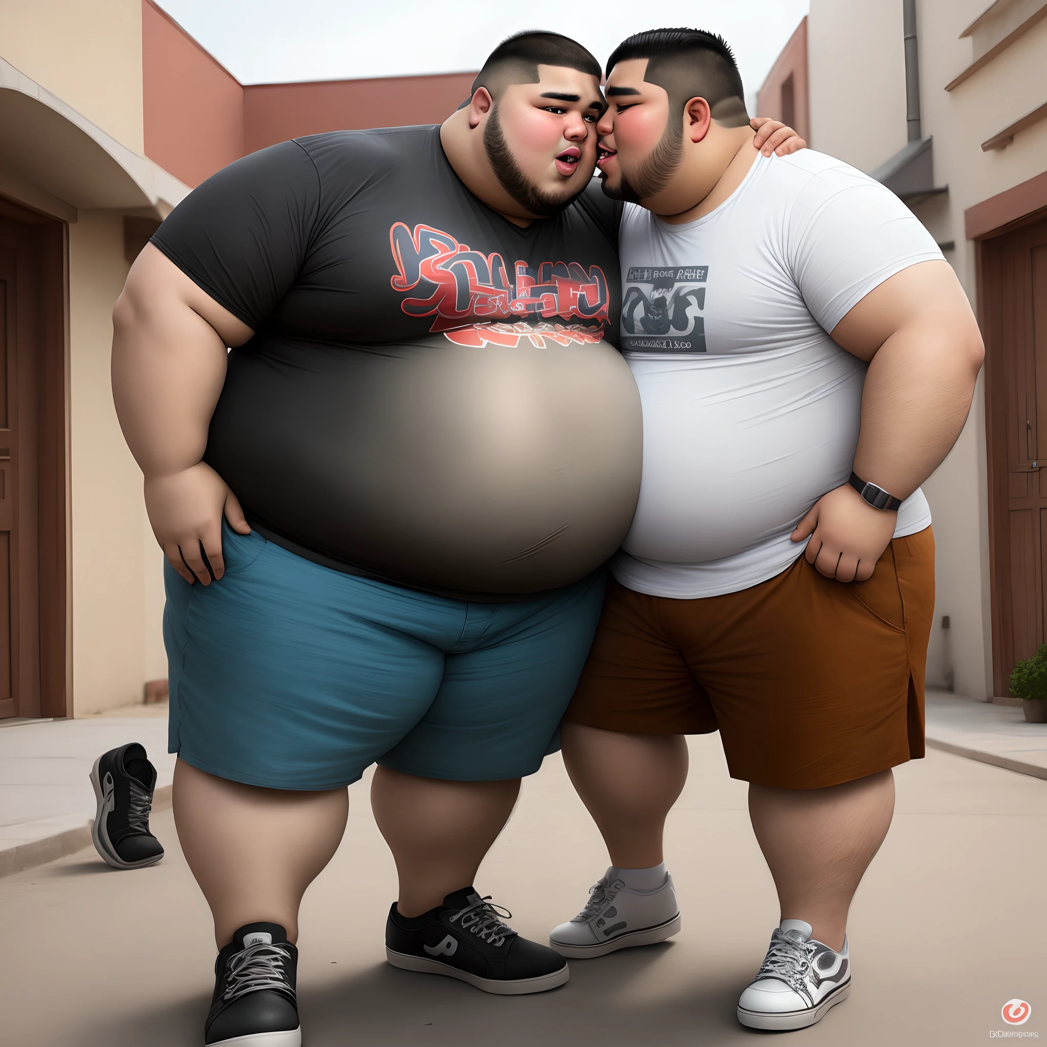 Fat Mexican dude making out with a shoe
