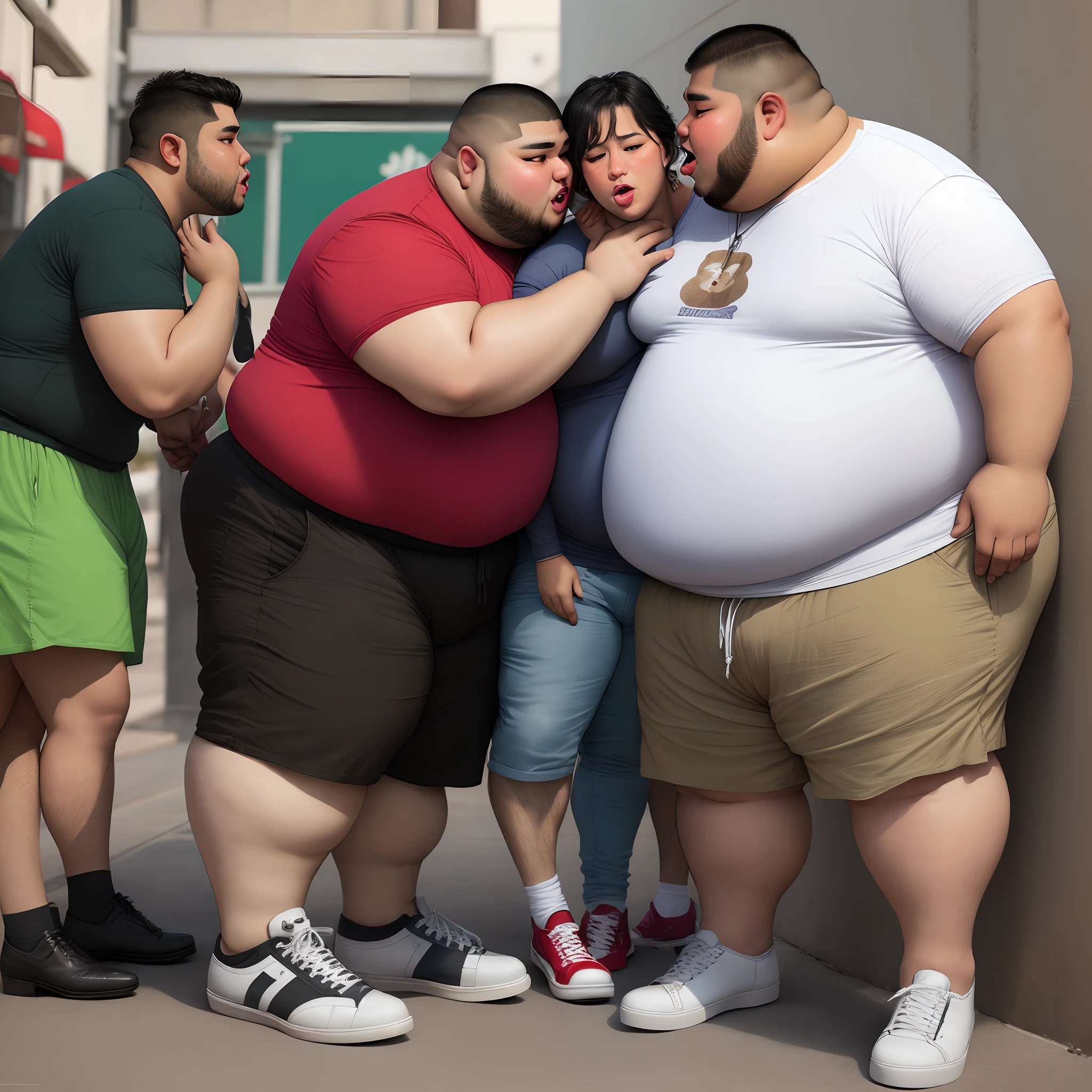 Fat Mexican dude making out with a shoe