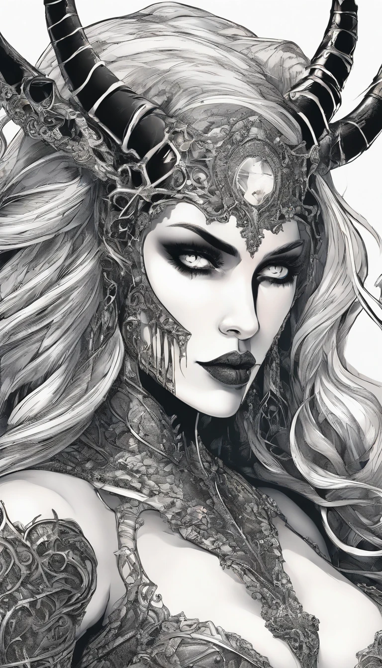 (naked:1.25), (Lady Death:1.25), (demoness with Large horns:1.25),(1 super muscular succubus with flayed skin:1.5), (covered in thick muscle:1.5), (dystopian horror gothic:1.5), ( surreal:1.5), high detail, best quality, masterpiece, finely detail, realistic skin texture, 85 mm art lens, f 1.2, sharp focus, 8 k high definition, insanely detailed, intricate,