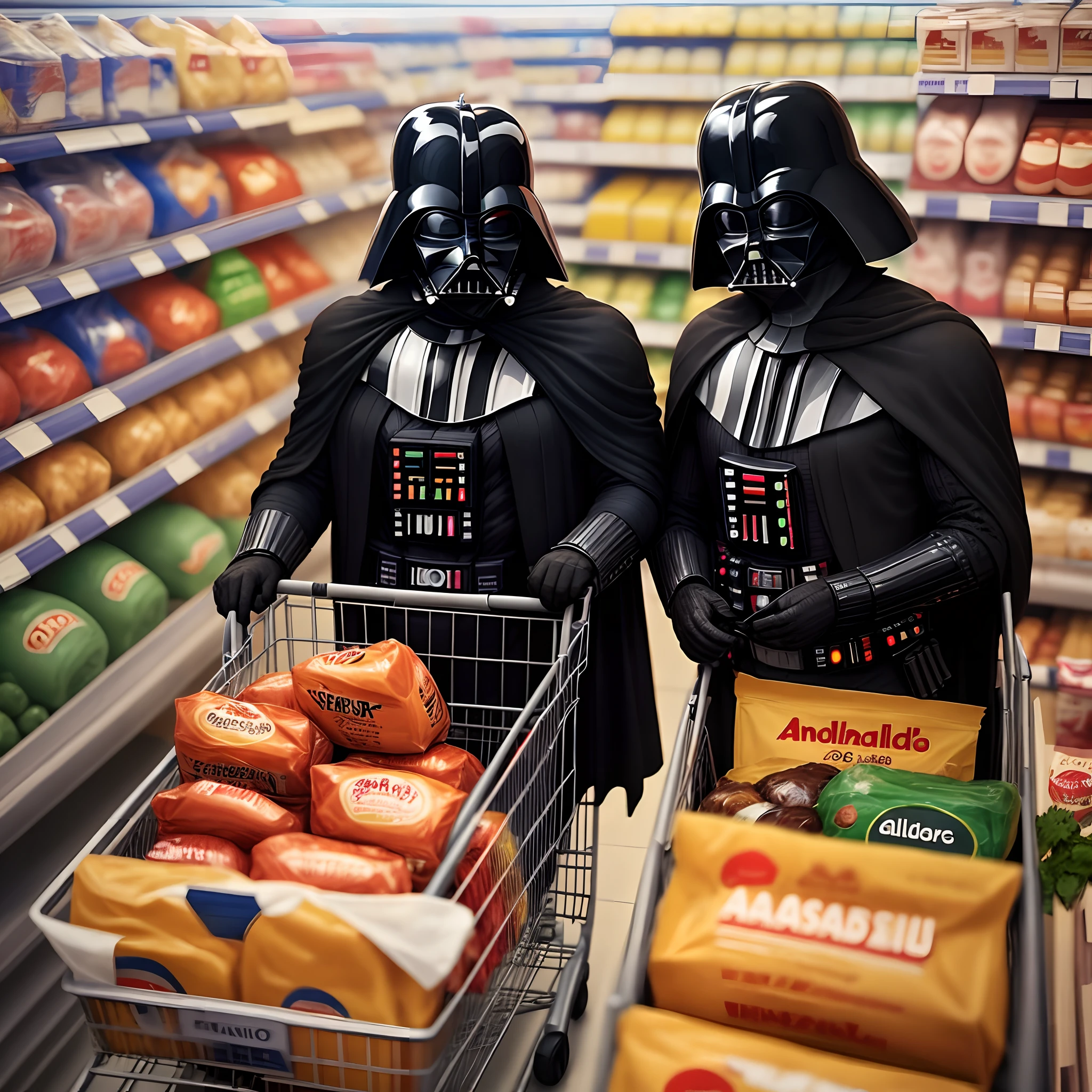 Darth vader buying groceries at aldi