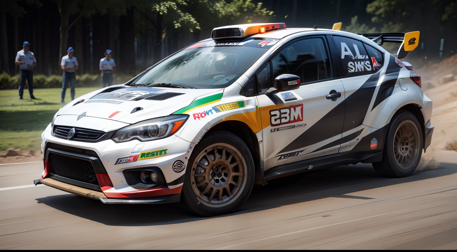 The rally car with lots of stickers --auto