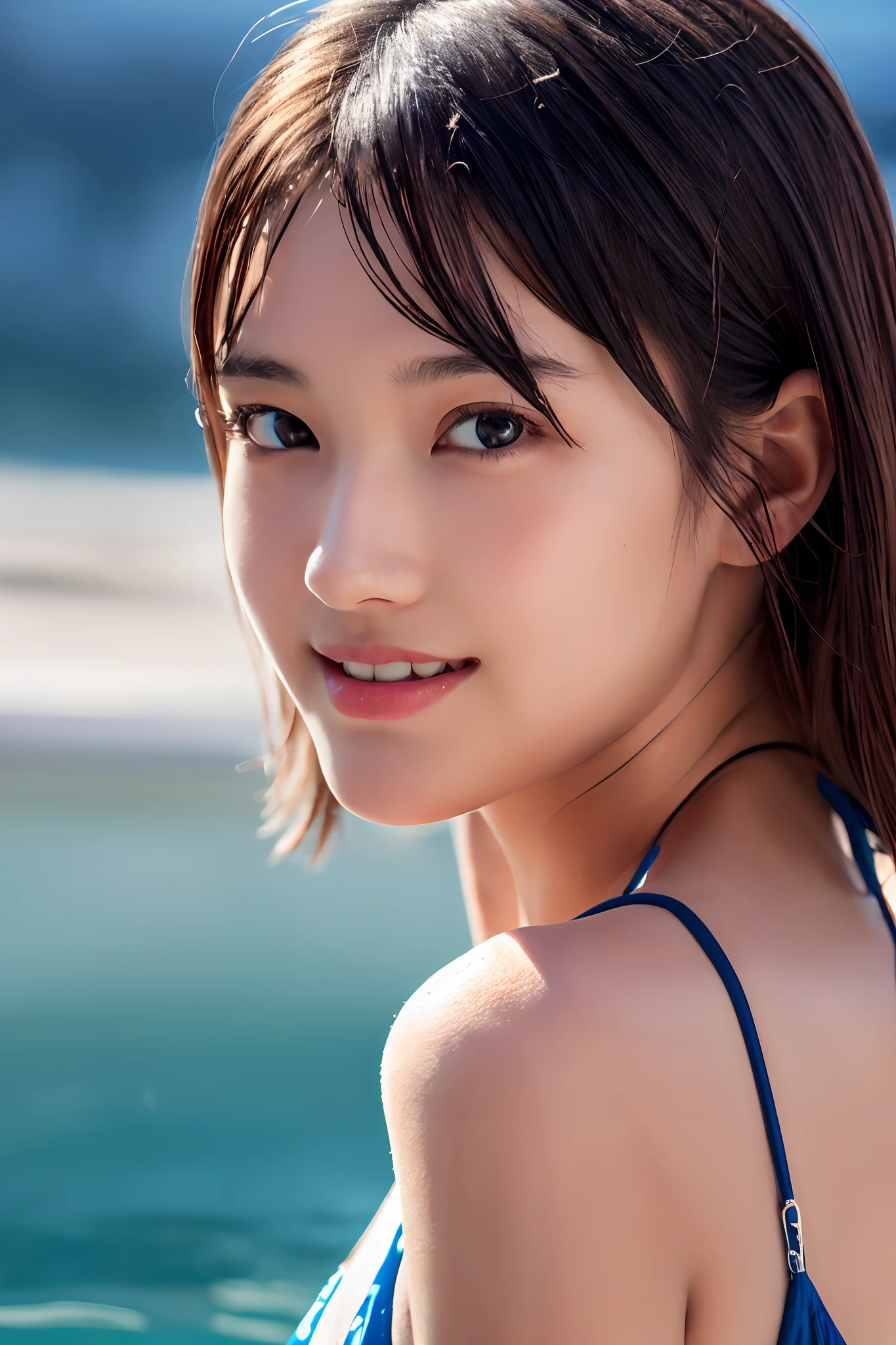 (masutepiece:1.3), (8K, Photorealistic, Raw photo, Best Quality: 1.4), Japanese, (1girl in), Beautiful face, (Realistic face), (Black hair), Beautiful hairstyle, Realistic eyes, Beautiful detailed eyes, (Realistic skin), Beautiful skin, Attractive, 超A high resolution, A hyper-realistic, Highly detailed, Golden ratio,School uniform. (3 Gills:1.5),  (Sony Alpha 1, 50.1 megapixel full-frame CMOS sensor, 8K video recording function), (telephoto lens), (Realistic),(8K, 超A high resolution, Best Quality, masutepiece:1.2),Ultra-detailed,beautifull detailed face, FULL ANATOMY,(Beautiful detailed eyes:1.3),Smile,extremely delicate and beautiful,
Extremely detailed,
nffsw,
Unity,
8K Wallpaper,
amazing,
finely detail,
Ultra-detailed,
High resolution,
Extremely detailed,
extremely detailed eye and face,Wet, ((Luxury Hotels:1.1)),((Colorful Micro Bikini))