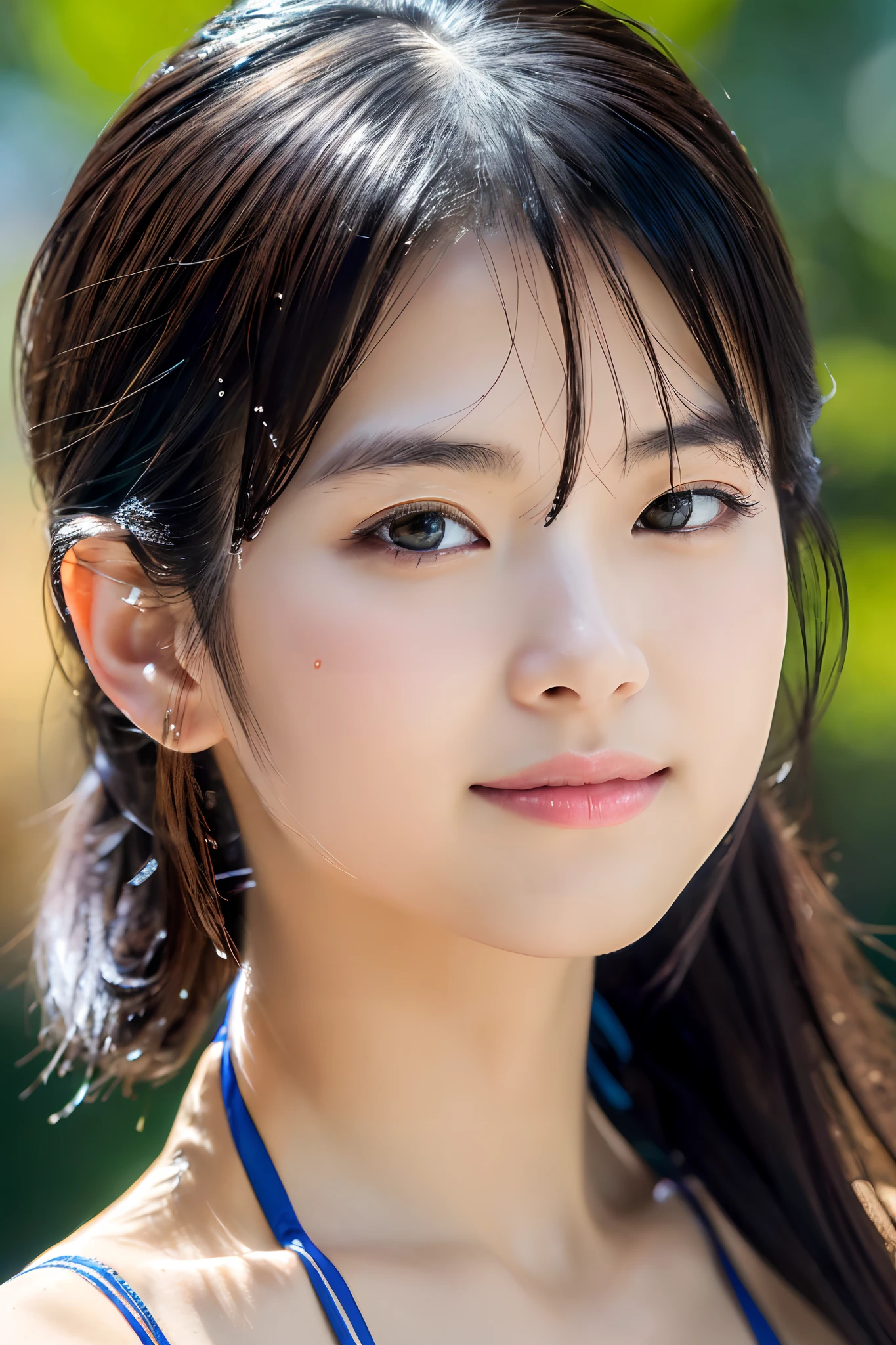 (masutepiece:1.3), (8K, Photorealistic, Raw photo, Best Quality: 1.4), Japanese, (1girl in), Beautiful face, (Realistic face), (Black hair), Beautiful hairstyle, Realistic eyes, Beautiful detailed eyes, (Realistic skin), Beautiful skin, Attractive, 超A high resolution, A hyper-realistic, Highly detailed, Golden ratio,School uniform. (3 Gills:1.5),  (Sony Alpha 1, 50.1 megapixel full-frame CMOS sensor, 8K video recording function), (telephoto lens), (Realistic),(8K, 超A high resolution, Best Quality, masutepiece:1.2),Ultra-detailed,beautifull detailed face, FULL ANATOMY,(Beautiful detailed eyes:1.3),Smile,extremely delicate and beautiful,
Extremely detailed,
nffsw,
Unity,
8K Wallpaper,
amazing,
finely detail,
Ultra-detailed,
High resolution,
Extremely detailed,
extremely detailed eye and face,Wet, ((Luxury Hotels:1.1)),((Colorful micro bikini:1.2))