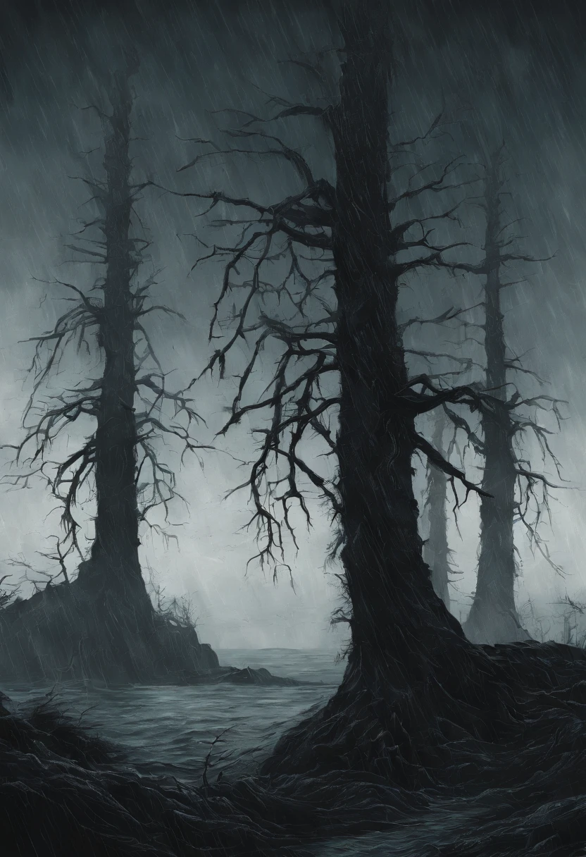 Tall trees, ocean, unsettling