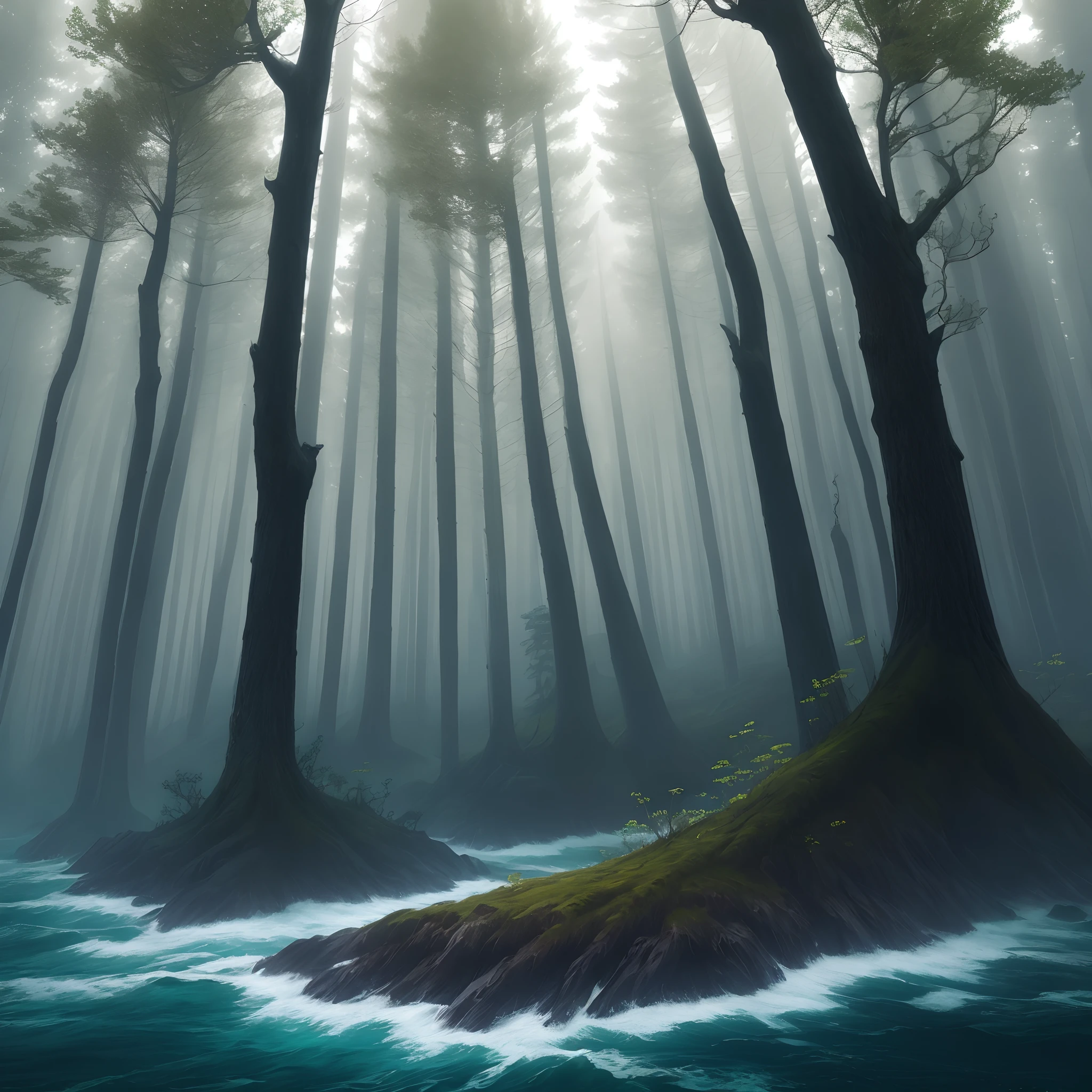 Dark forest in ocean
