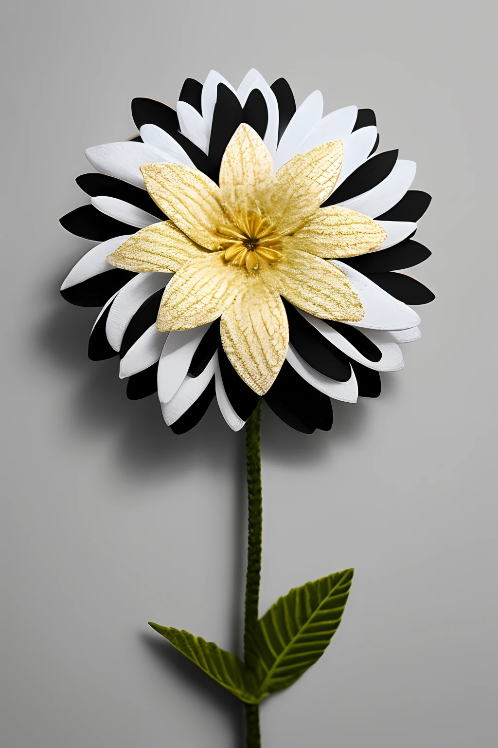 Black white and gold flower