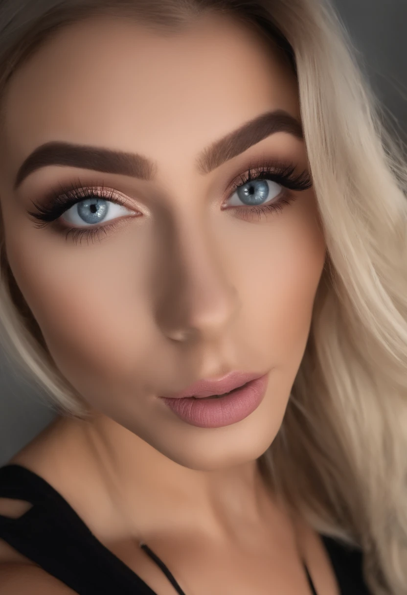 Woman with matching tank top and panties, Sexy girl with blue eyes, portrait sophie mudd, portrait corinna kopf, blonde hair and large eyes, Selfie einer jungen Frau, Augen im club Violet Myers, ohne Make-up, Natural makeup, Blick direkt in die Kamera, Gesicht mit Artgram, dezentes Make-up, Stunning full body shot, im Schlafzimmer, Spaltung