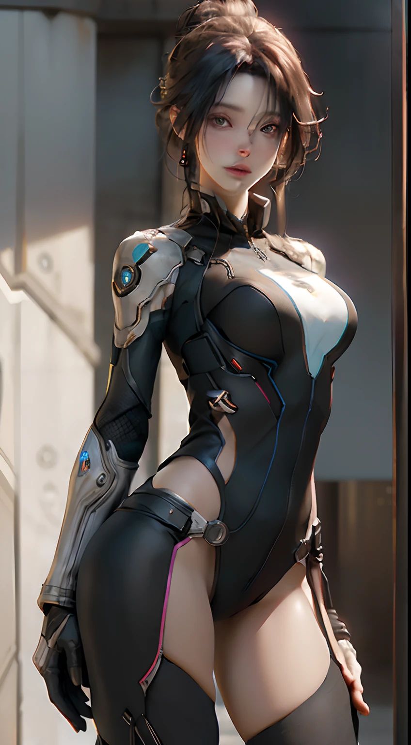((Best quality)), ((masterpiece)), (detailed:1.4), 3D, an image of a beautiful cyberpunk female,HDR (High Dynamic Range),Ray Tracing,NVIDIA RTX,Super-Resolution,Unreal 5,Subsurface scattering,PBR Texturing,Post-processing,Anisotropic Filtering,Depth-of-field,Maximum clarity and sharpness,Multi-layered textures,Albedo and Specular maps,Surface shading,Accurate simulation of light-material interaction,Perfect proportions,Octane Render,Two-tone lighting,Wide aperture,Low ISO,White balance,Rule of thirds,8K RAW,