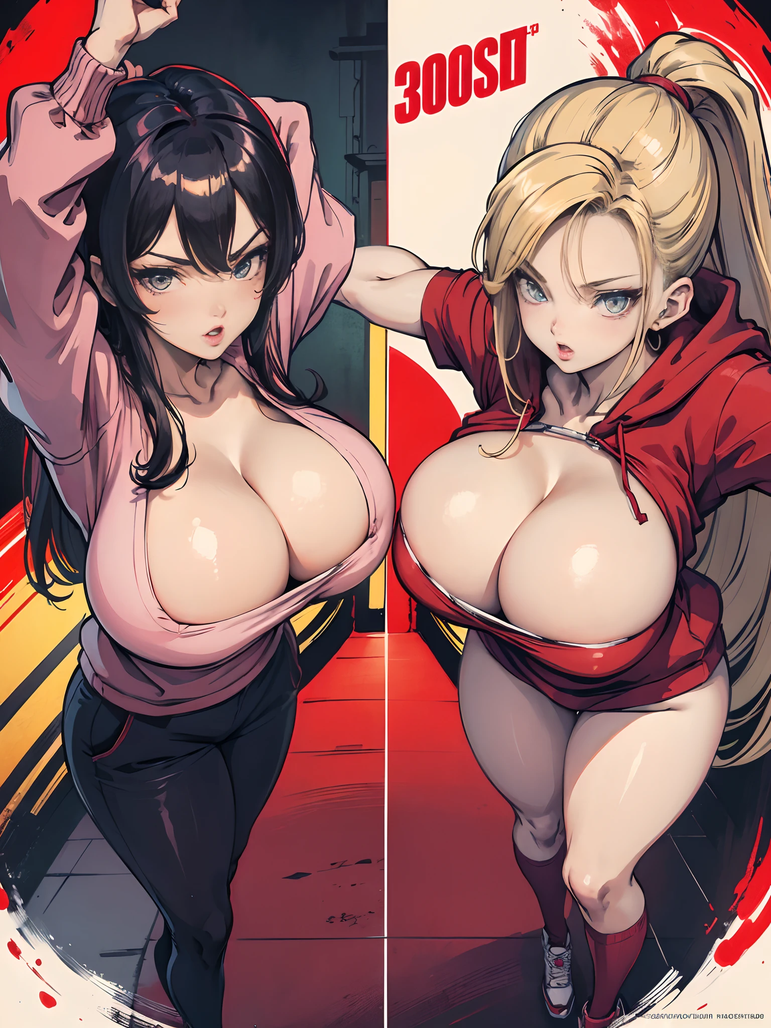 (((3milfs))),(((3girls))),(((masterpiece, best quality))), (((thicker lines))),(large boobs:1.3), (((erected ))), (((topless))), random insane hair, sexy lips, (bilaterally symmetrical:1.3), (((hyper largest_breasts!! with the type of boobs_melons))), (cleavage:1.3), (cleavage view:1.3), Game cover art:1.5), (masterpiece:1.2),(Closeup:1.2), (masterpiece:1.2), (best quality:1.2), (Closeup:1.2), (masterpiece:1.2), (best quality:1.2), Game cover , ((best quality)), ((masterpiece)), a woman in a red hoodie standing on a crosswalk, red colored, red color, red, red theme, style of red line anime movie, in the style of akira, too red, akira vibes, red clothes, modern anime style, some red, akira art style, anime cover, realistic anime 3 d style, red color theme, anime aesthetic, red colors