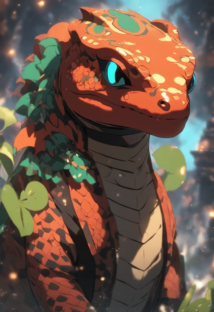 (((Salamander God))) best quality, very high resolution, 4K detailed CG, masterpiece, Aztec mythology, salamander god, Xolotl, Mexico, Aztec clothing, Aztec city, ((standing pose)), aesthetic , beautiful image, centered on the screen, standing pose