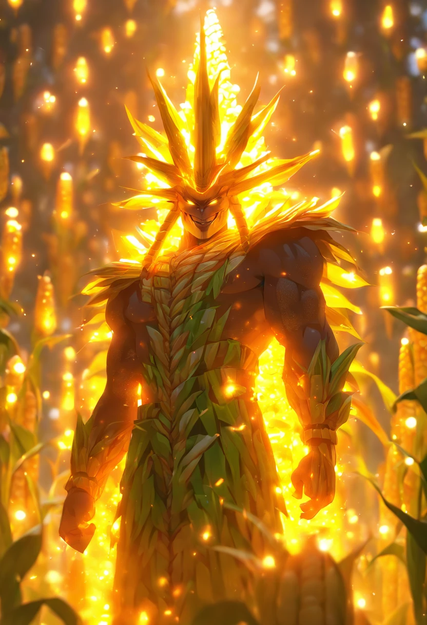 (((Corn God))) best quality, very high resolution, 4K detailed CG, masterpiece, Aztec mythology, Centeotl,cornfield, cornfield,Mexico, Aztec clothing, Aztec city, ((standing pose) ), aesthetic, beautiful image, centered on screen, standing pose