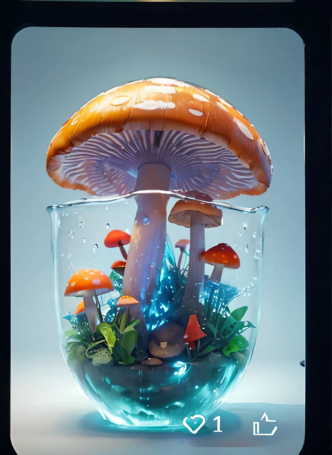 Decompress ambient lamps,Mushroom shape,Add water to achieve the effect of rain, and recycle rainwater at the bottom