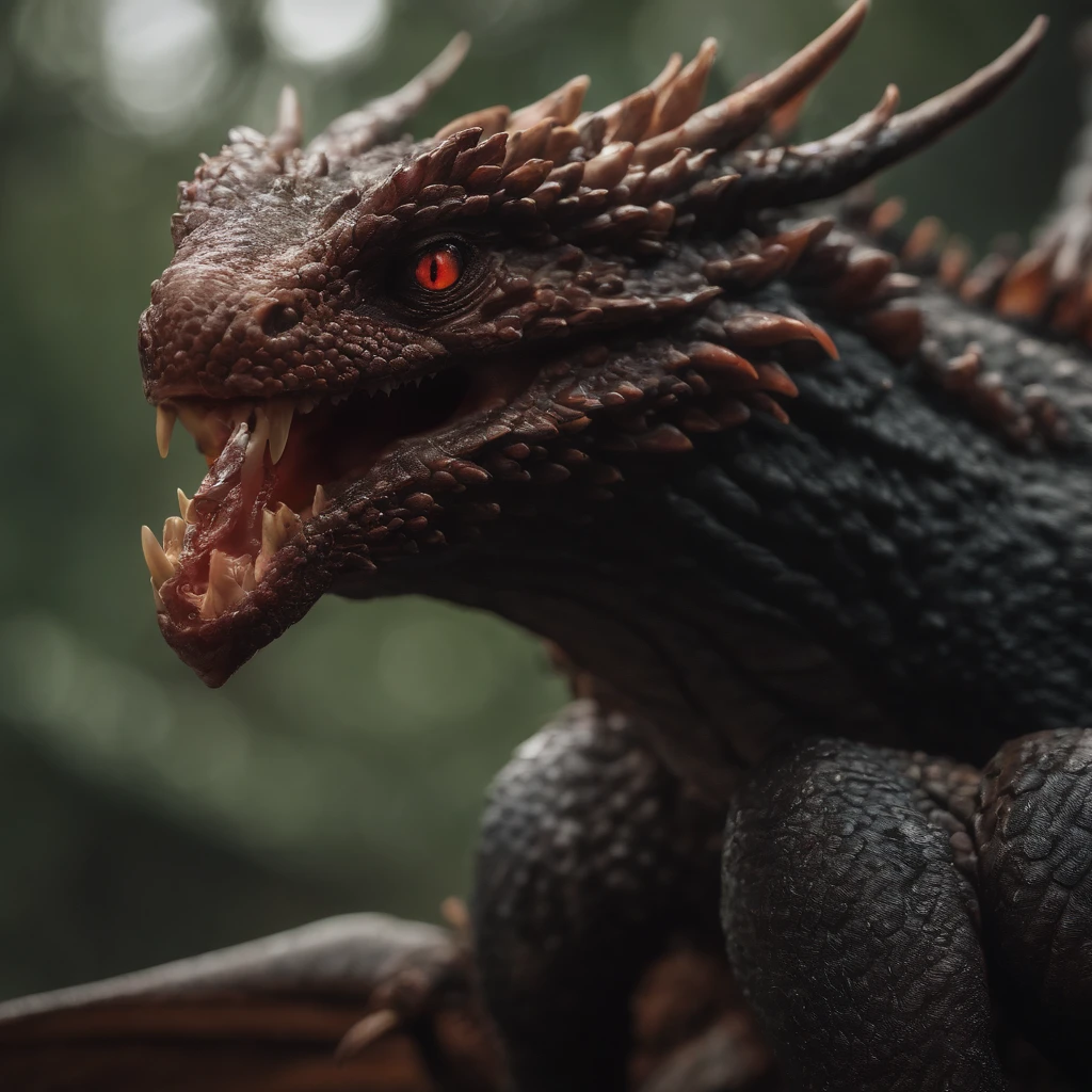 Golden Tenryu,Harsh red eyes,Close-up release of blood fire from the nose,Chest scales,high high quality,8K,Many details,Fire lettuce,Alas,4 legs,Spotted claws,golds,dangers,fires,dentes pontiagudos,big dragon,immensity,threatening,imponent