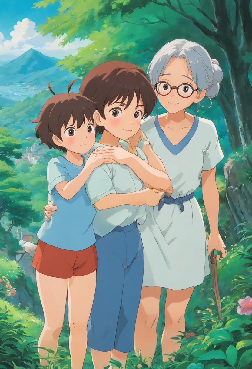 Three women with their ass on the face of a boy