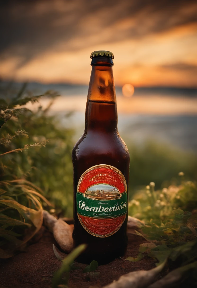 creative photography with a beer bottle and cap