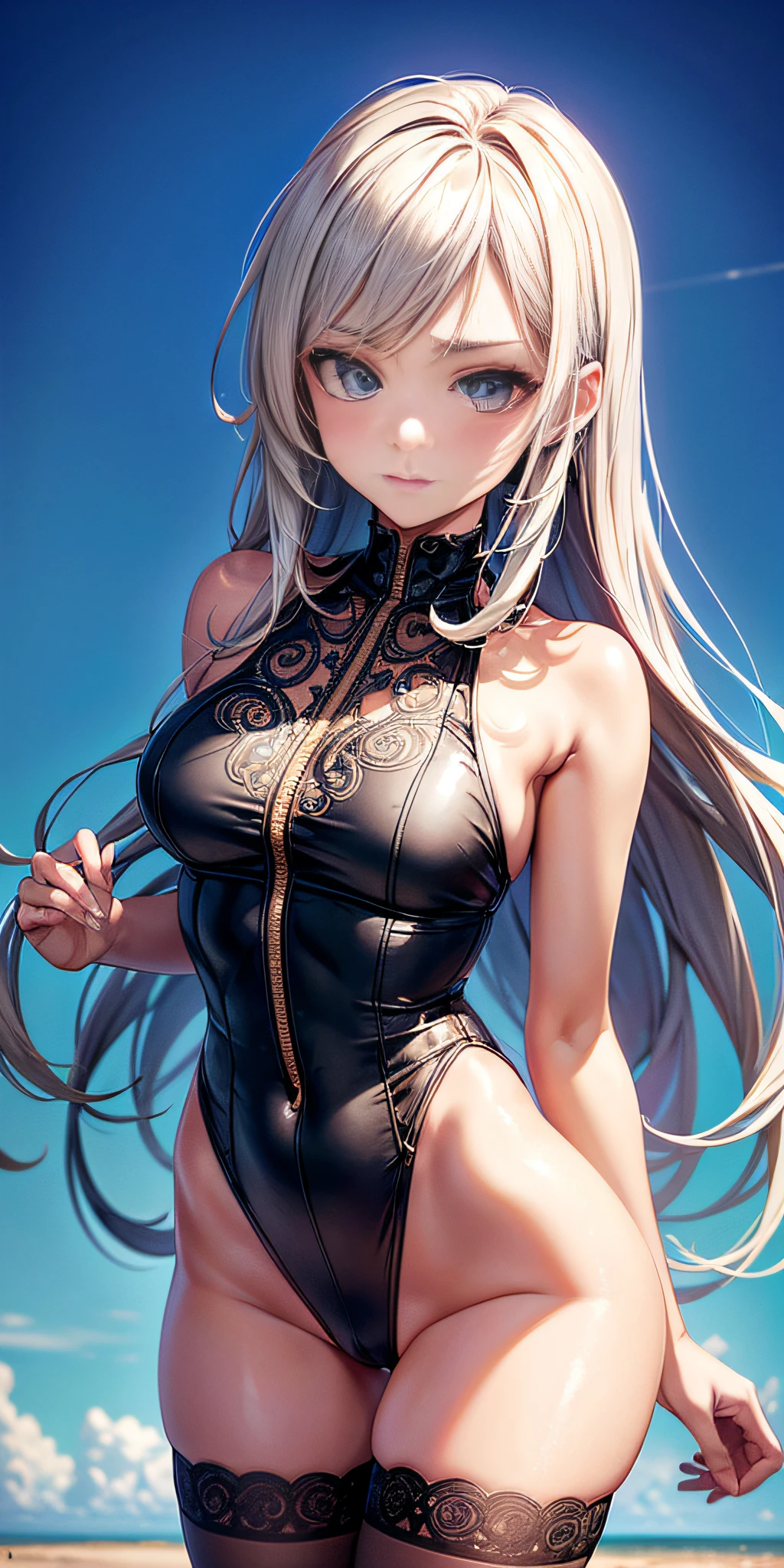 american shot, Wallpapers, Anime 2D, (16 year old Swedish anime woman with intricate details), (intricate details of: sexy and casual clothing, symmetrical face and body measurements 88 61 87, Professional seductress and facial expression of pleasure), 50mm professional camera