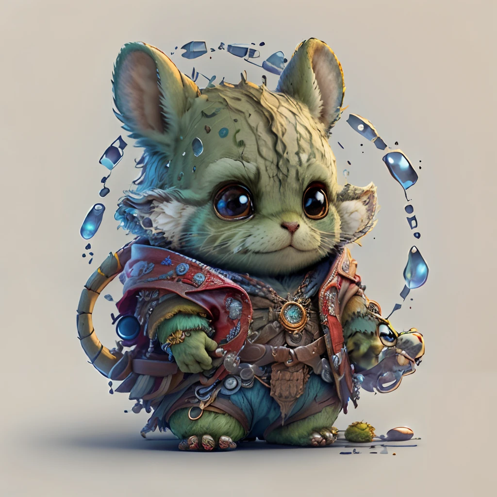 Mouse colorful，Light background，adolable，Fantasy，intricate-detail {brightened，K HD，32k constellations