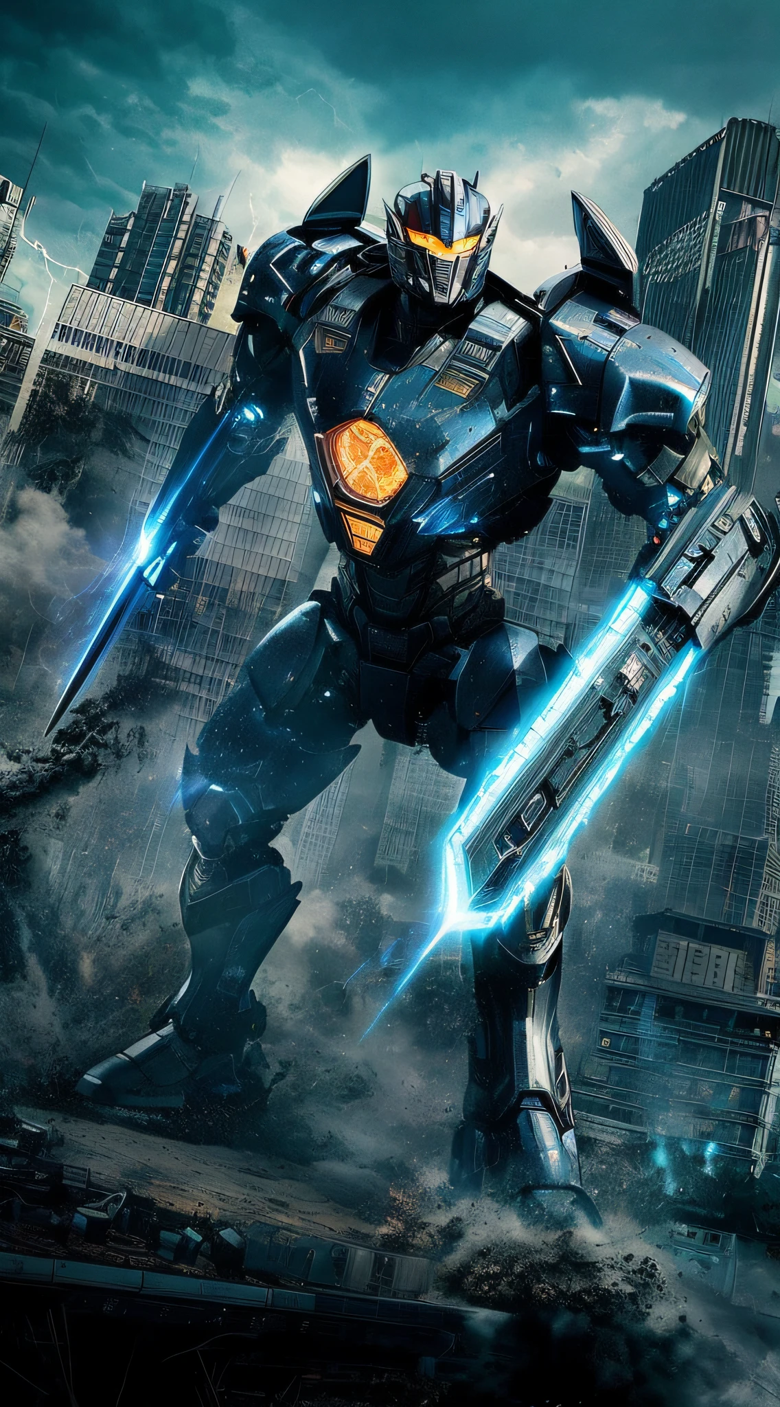 Transformers come in all shapes and sizes, from towering metallic giants to sleek, agile machines, each with unique abilities and personalities, With a flick of a switch or a simple command, Transformers can transform into powerful weapons, ready to defend their allies and defeat their enemies in epic battles, best quality, Hyper detailed best quality, high quality, High Details, Anatomically Correct, Intense Action Scene, Extraordinary Skills, Breathtaking Special Effects, Cinematic Quality, Epic Showdown, Realistic CGI, High Definition Resolution, dramatic composition, background city, blue sky, intense energetic aura, Superhuman strength, lightning-fast speed, invincibility, determination.