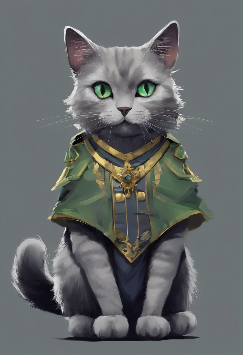 (petit chat gris ),(Meilleure pose),(Meilleur angle), (Meilleure expression), canon r8, petit Gillet de costume vert sapin, yeux bleu-gris