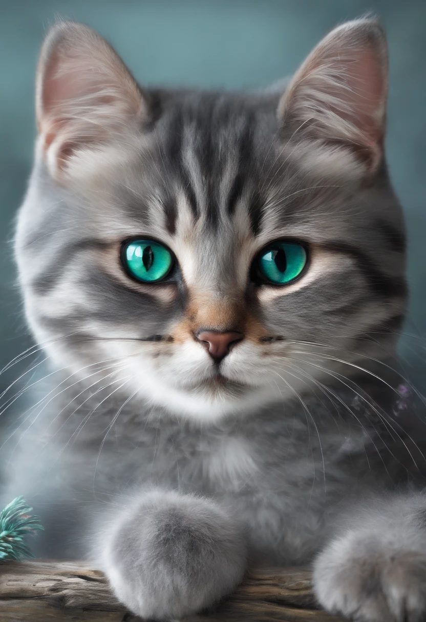 (petit chat gris ),(Meilleure pose),(Meilleur angle), (Meilleure expression), canon eos R, petit Gillet de costume vert sapin, yeux bleu, mignon