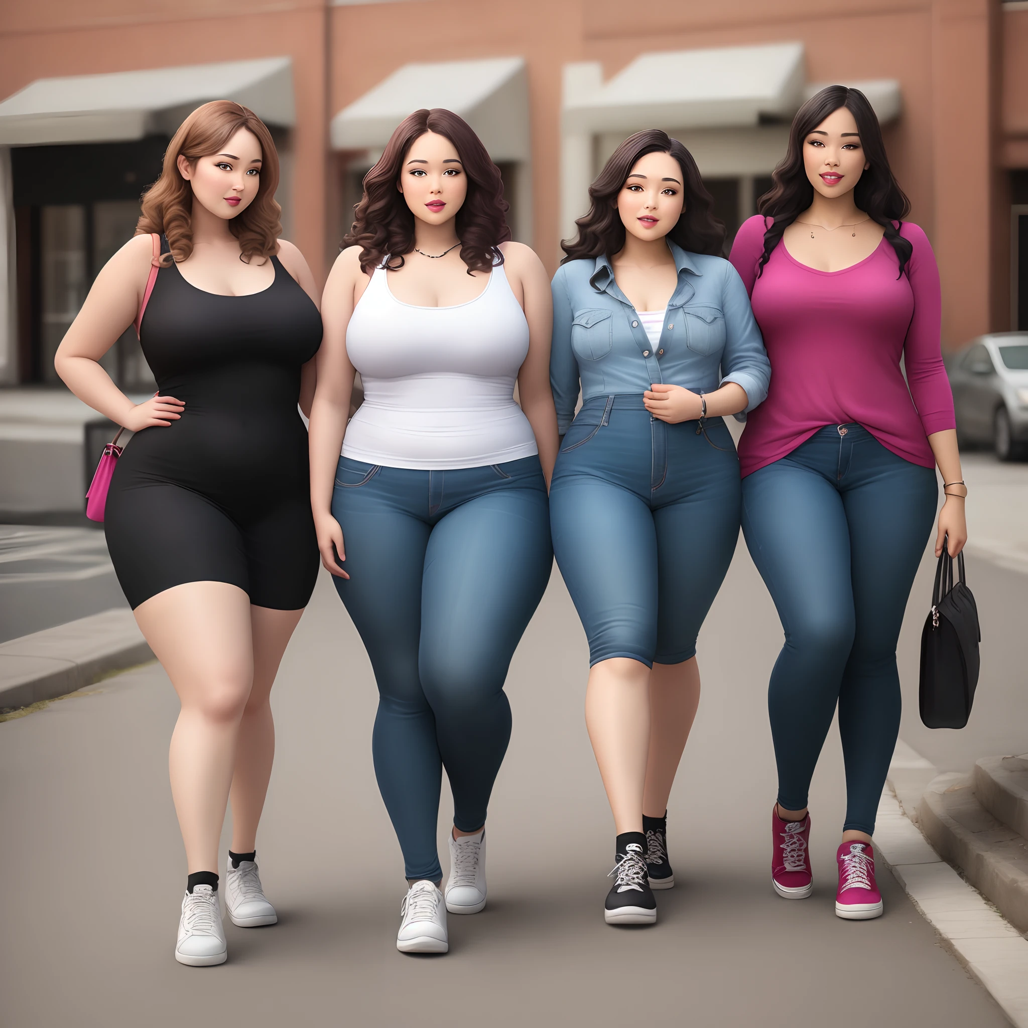 Plus size women doing shoelace