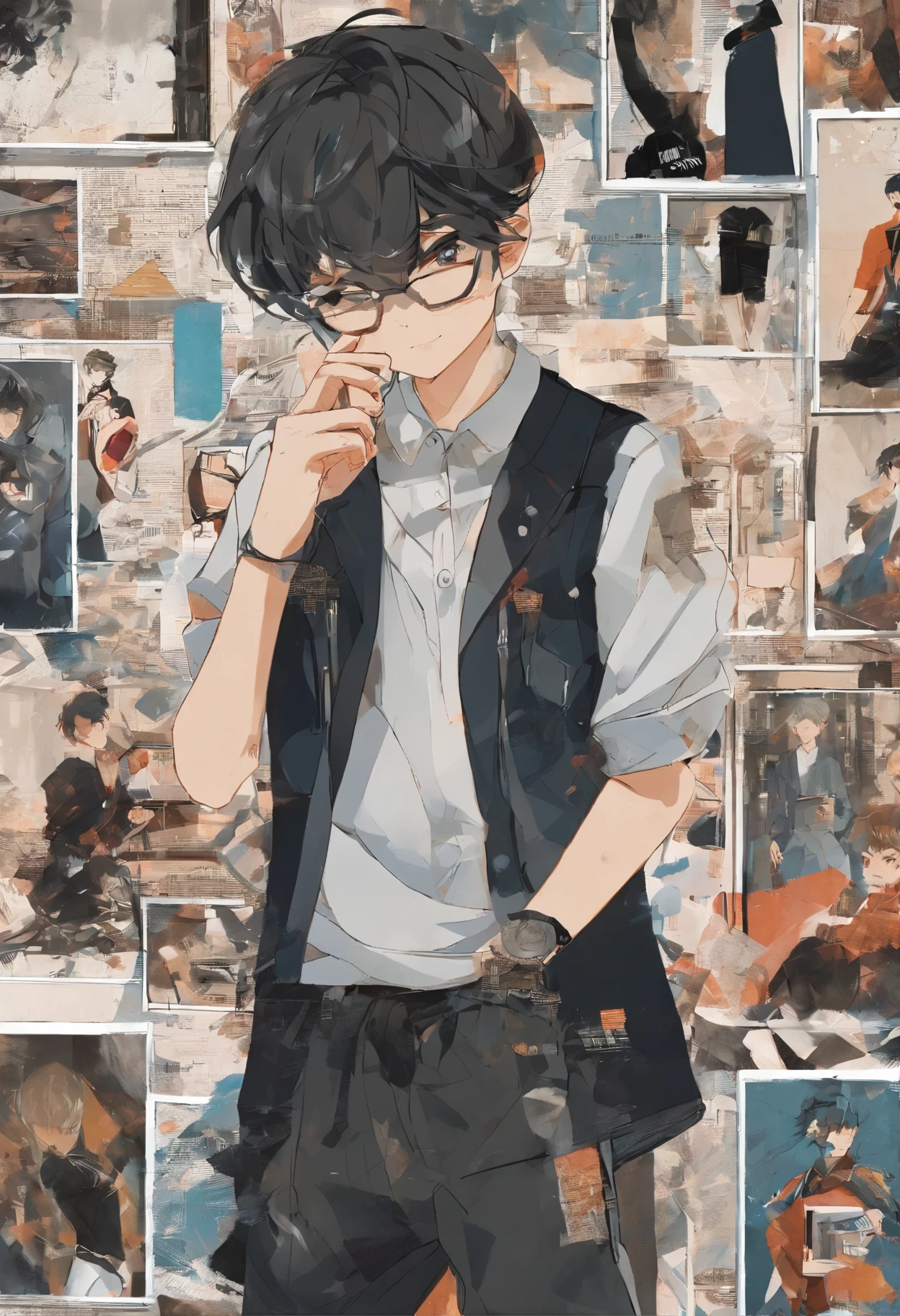 ar old capturing pricture using mobile in front of mirror ,anime,swag,attitude,stylish cloths,classy background,8K