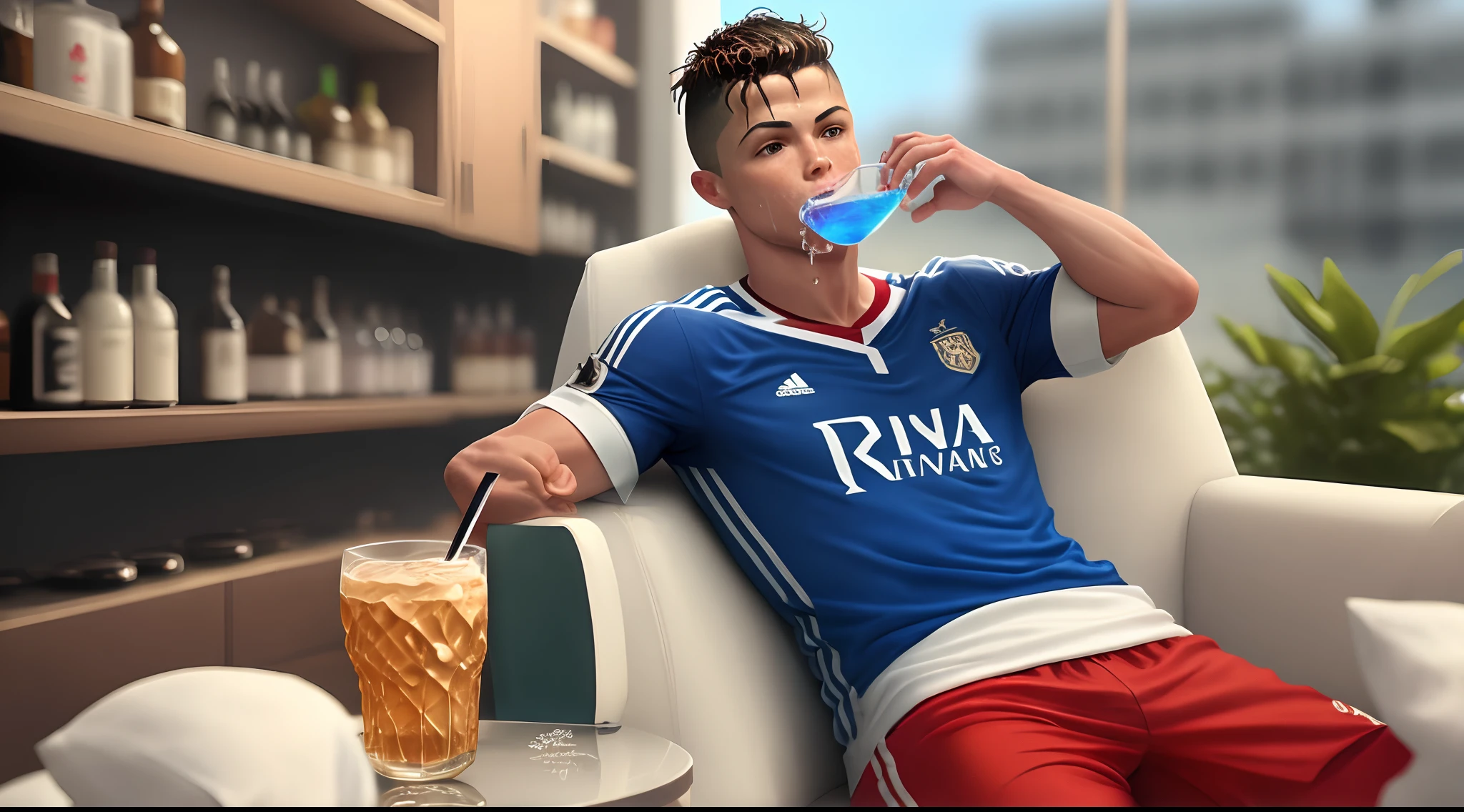Ronaldo drinking lean
