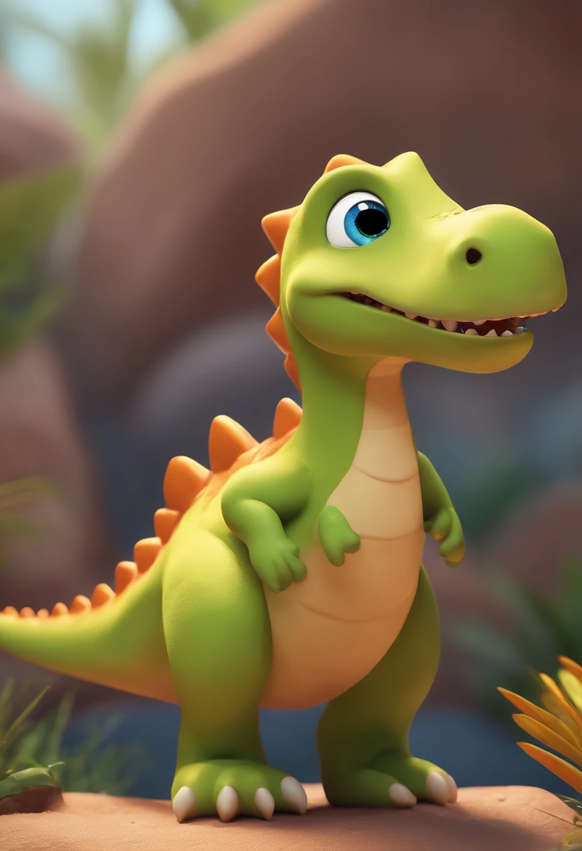 Cute dinosaurs,colorful animations,illustration,Playful,detailed creature,Friendly expressions,Vibrant colors,Interactive artwork,dynamicposes,artistic rendition,Fun and engaging,A high resolution,Ultra-detailed,Physically-based rendering,Lively personality,Expressive eye and facial features,Dynamic movements,Interesting environment,Animation features,Imaginative landscape,Evoke childlike joy,Colorful Palette,soft and rounded forms,Dynamic lighting and shadows,Vivid tones,Bokeh effect,Joyful and whimsical,Delightful scene,Masterpiece:1.2