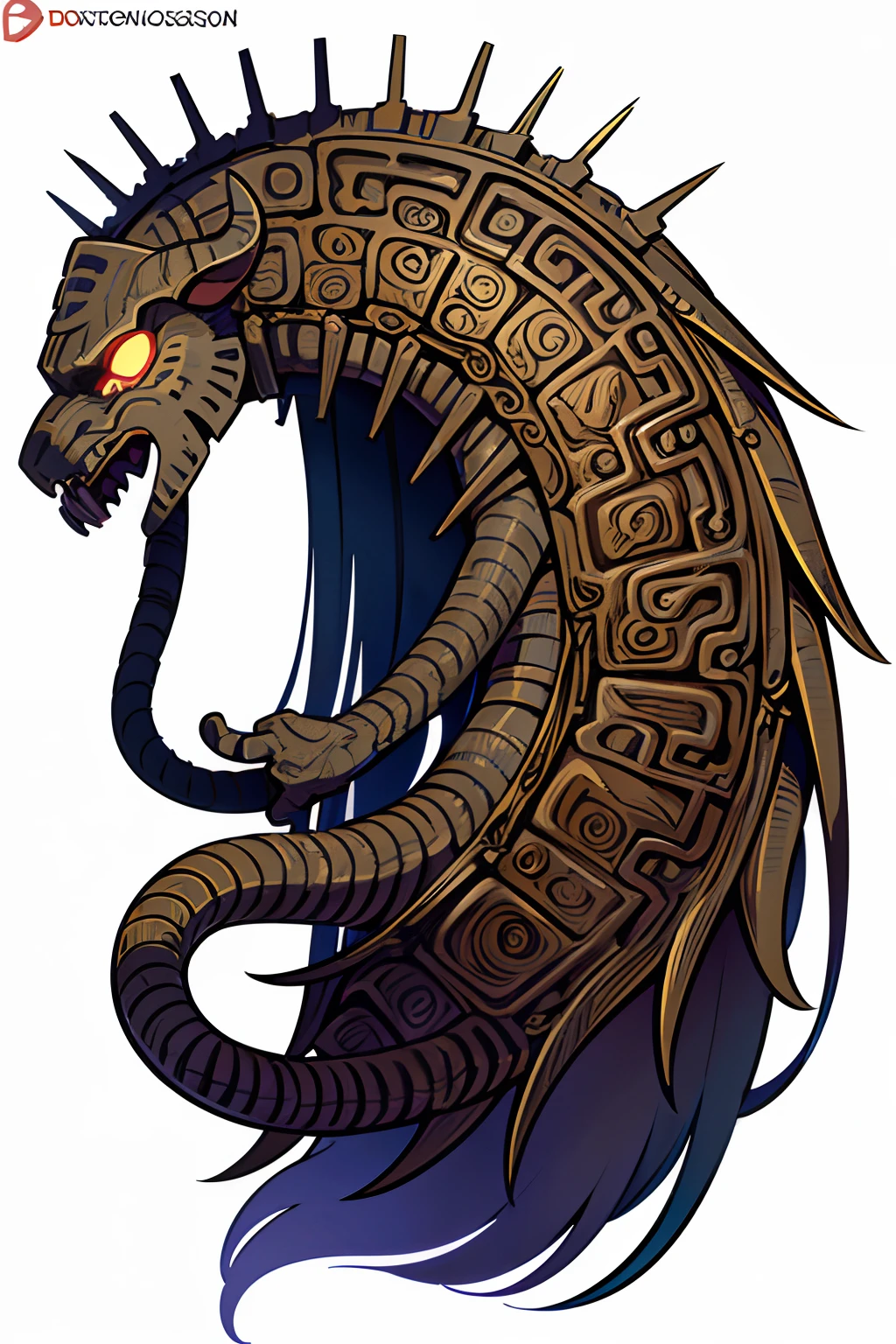Gorgon, gorgon d&d, gorgon taurus, metal skin, masterpiece, high detailed, high quality, simple trace, cartoon vector, monster sprite,  character sprite, white background, side angle, side view, character sheet, character design, create design, monster design, monster sheet, superb, enhanced detail