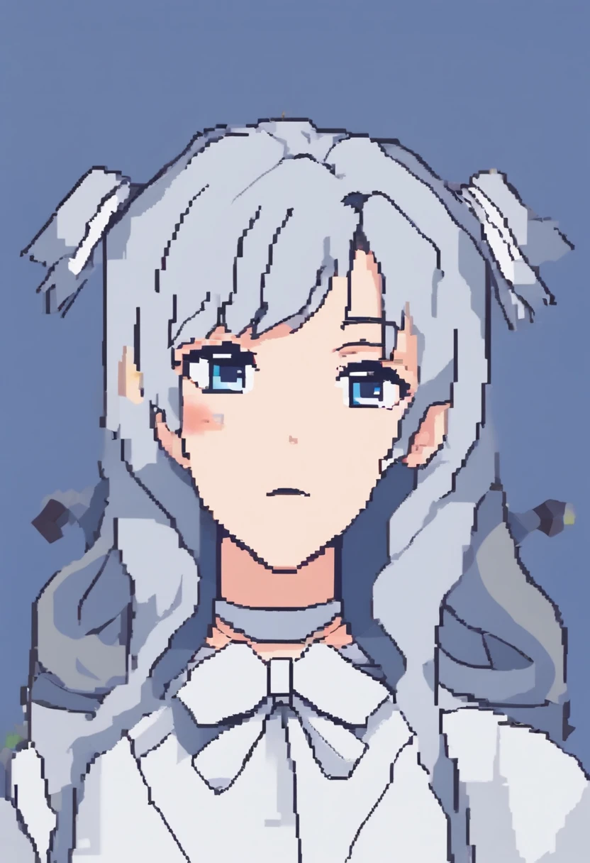 arona, 1girl, white hairband, bow hairband, halo, short hair, single braid, school uniform, blue shirt, white sailor collar, long sleeves, white bowtie, white choker, smile, looking at viewer, closed mouth