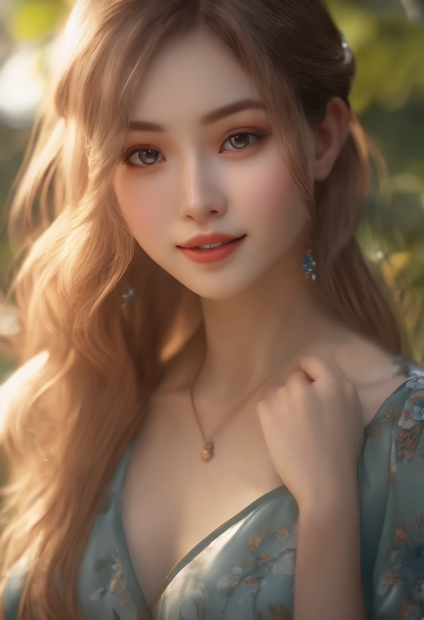 4k ,ultra high res ,(photo realistic: 1.5) ,detailed face ,1 girl ,looking at viewer, bob cut ,natural ,detailed face ,cute ,kawaii,nature ,cleavage,japan ,smile ,