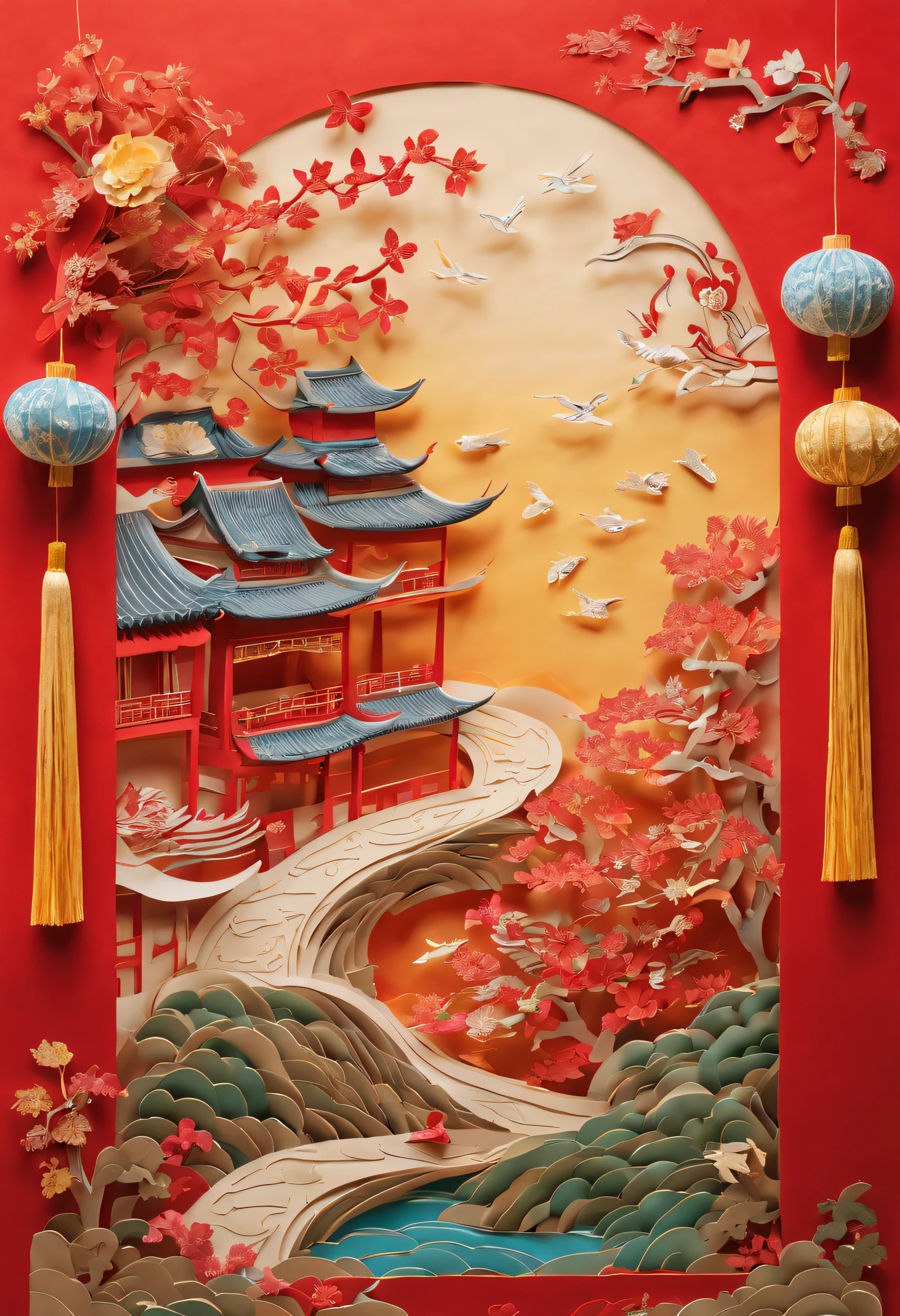 (best quality,4k,8k,highres,masterpiece:1.2),ultra-detailed,(realistic,photorealistic,photo-realistic:1.37),window sticker,personalization,pasted on the window,paper-cutting,festive atmosphere,exquisite details,red packet,traditional Chinese patterns,charming colors,paper art,ornamental design,lively decorations,cut-out shapes,impressive craftsmanship,vivid and colorful,window display,delicate paper textures,lively celebration scene,colored ribbons and tassels,elaborate festive symbols,window frame,paper lanterns,cultural heritage,traditional New Year decorations,auspicious wishes,mystical and joyful atmosphere,artistic creativity,attention to detail,paper patterns,interplay of light and shadow,lively festival ambiance,skillful paper cutting technique,meaningful traditional ornaments,whimsical designs,paper artistry,expressive paper figures,traditional Chinese window art,joyful celebration,rich cultural significance,meticulous craftsmanship,innovative paper elements,curved lines and intricate details,traditional paper-cut patterns,expressive facial expressions,playful and lively atmosphere,colorful festivities,exquisite window scene,paper textures dancing in the wind,auspicious and joyous occasion,attention-grabbing vibrant colors,joyful paper characters.