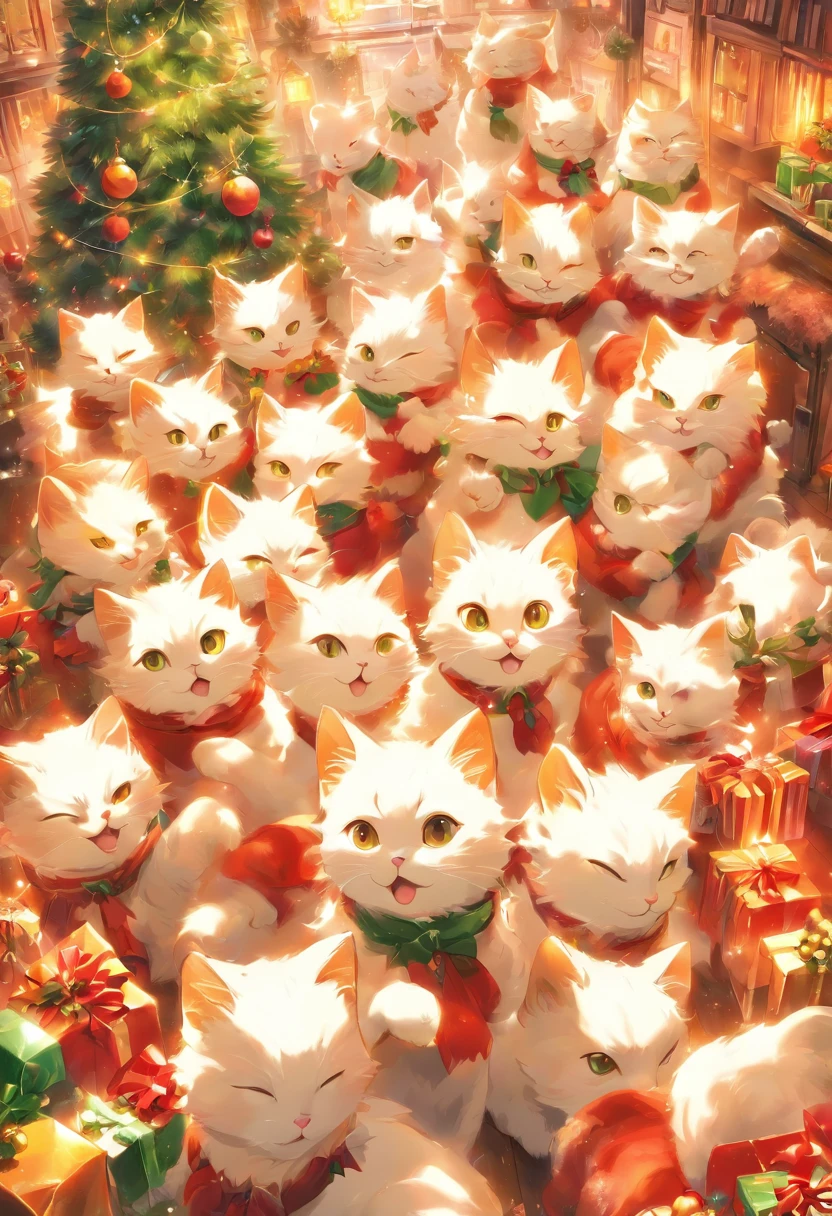 White Cat Christmas Party,biologically correct