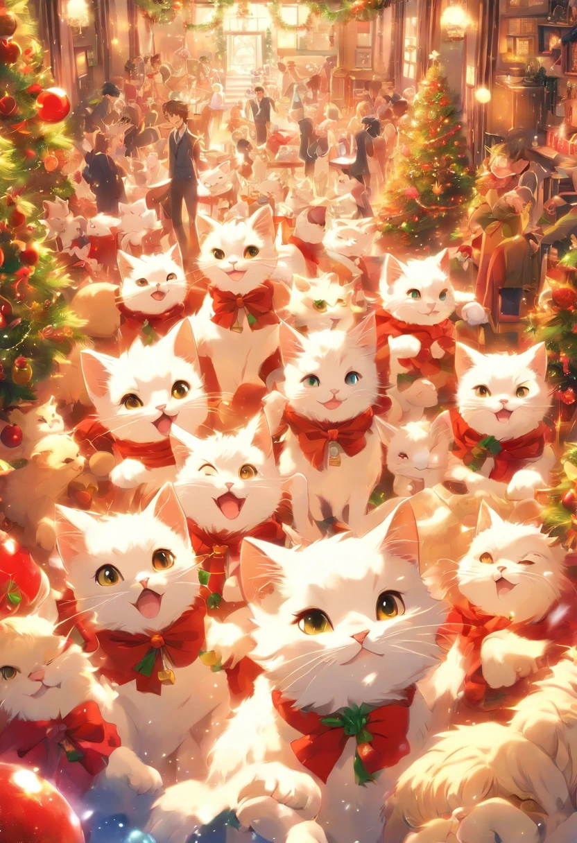 White Cat Christmas Party,biologically correct