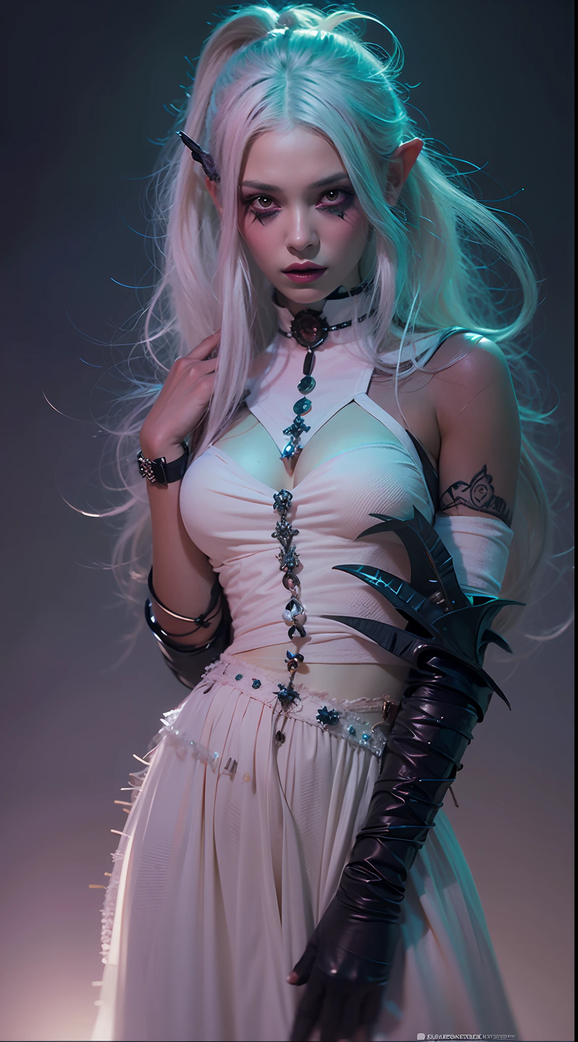 teen girl kerli koiv, gothic, darkwave, darksynth, concept headshot art, sharp, digital matte painting, art by greg rutkowski, wlop, dramatic lighting, trending on artstation
